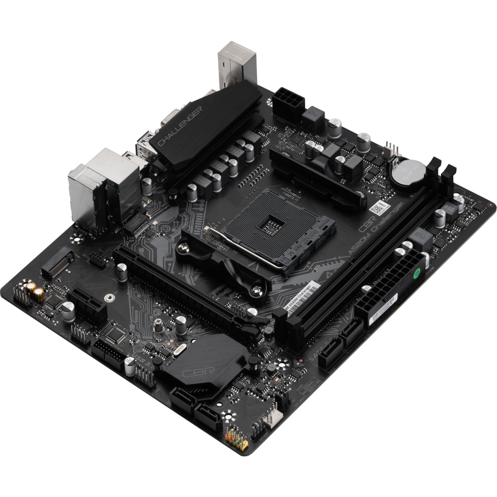 Материнская плата CBR A520M Challenger, AM4, AMD A520, 2xDDR4, 4xSATA, 1xM.2, 1xPCIe 3.0 x16, 1xPCIe