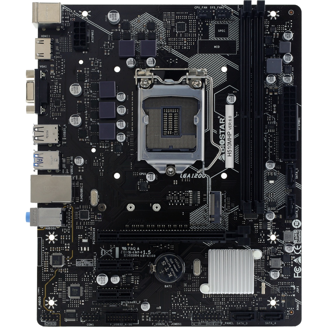 Материнская плата Biostar H510MHP, RTL{20}