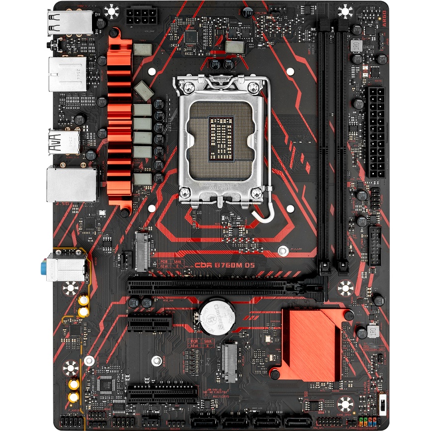 Материнская плата CBR B760M D5 V2 { Chipset B760, Socket 1700, 2*DDR5, mATX, DP+HDMI, 1*PCIEx16,1*PC