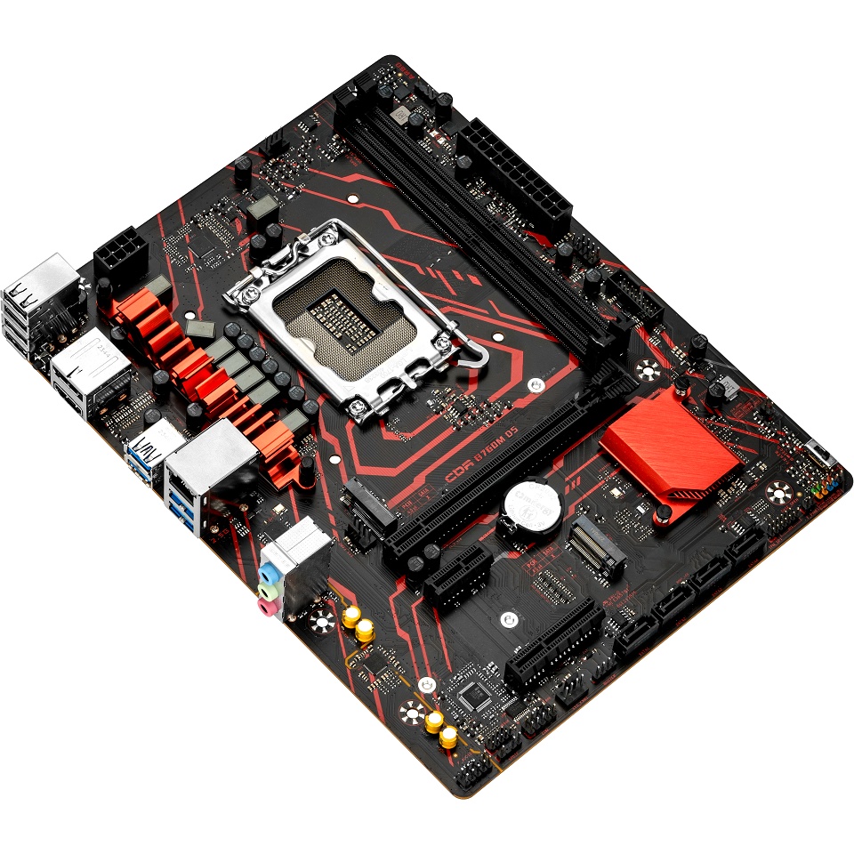 Материнская плата CBR B760M D5 V2 { Chipset B760, Socket 1700, 2*DDR5, mATX, DP+HDMI, 1*PCIEx16,1*PC