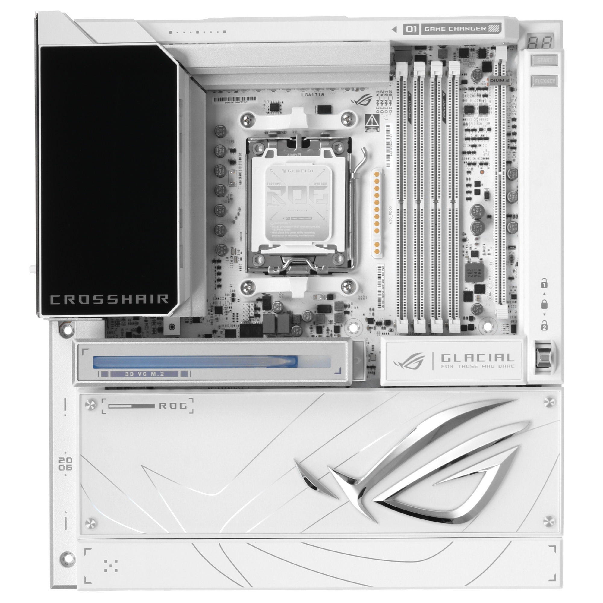 Материнская плата ASUS ROG CROSSHAIR X870E GLACIAL AM5 E-ATX 4xDDR5 2xPCIEx16 2xM.2 2xUSB-C 2x10GLAN