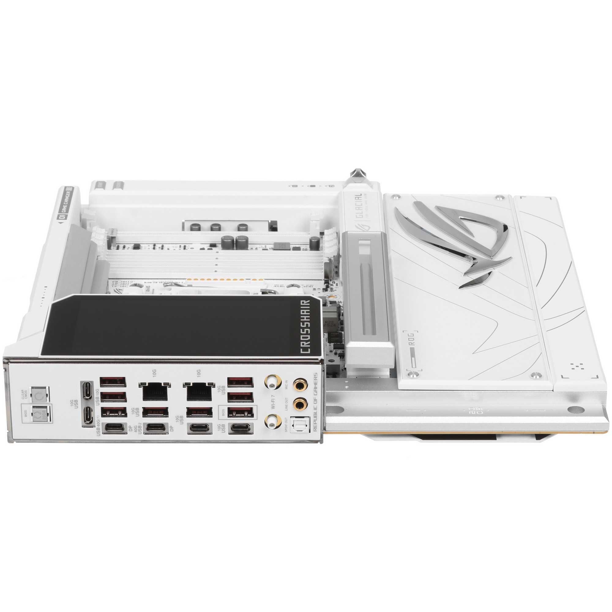 Материнская плата ASUS ROG CROSSHAIR X870E GLACIAL AM5 E-ATX 4xDDR5 2xPCIEx16 2xM.2 2xUSB-C 2x10GLAN