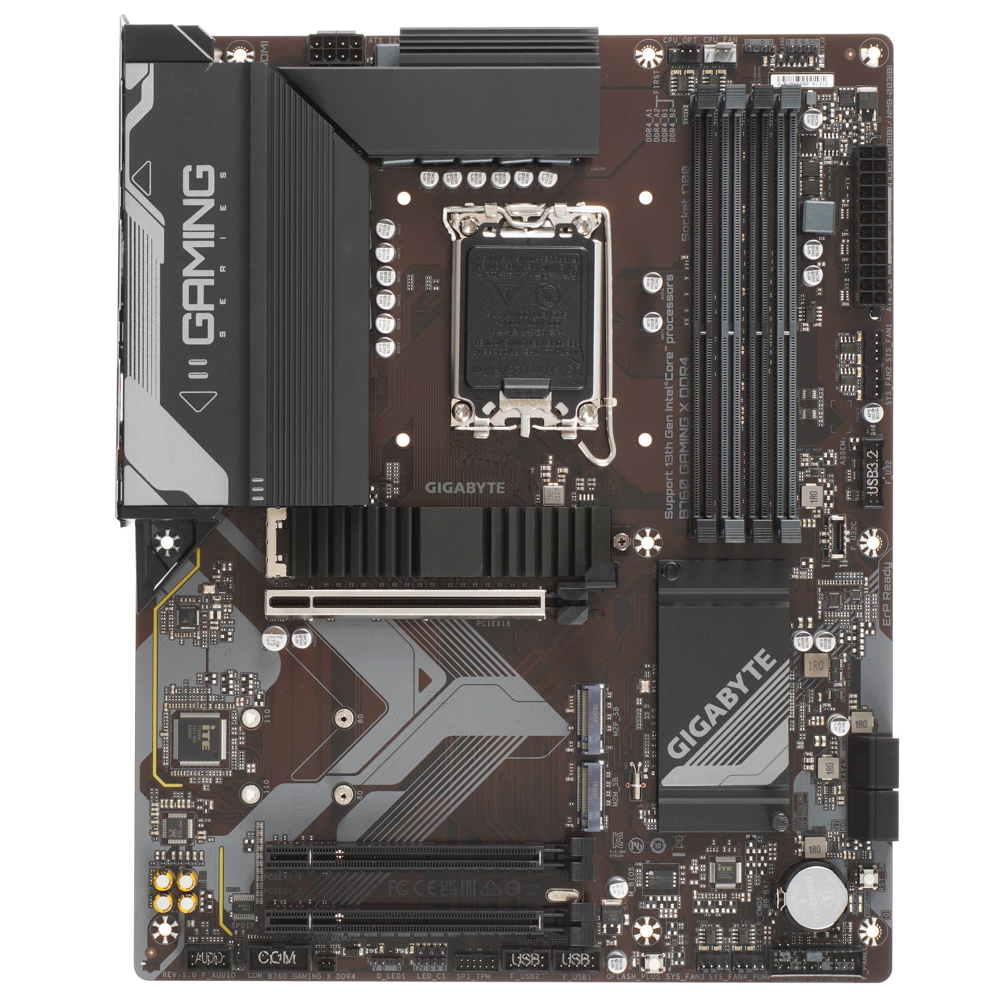 Материнская плата Gigabyte B760 GAMING X DDR4, LGA 1700, Intel B760, 4xDDR4, 4xSATA, 3xM.2, 1xPCIe 4