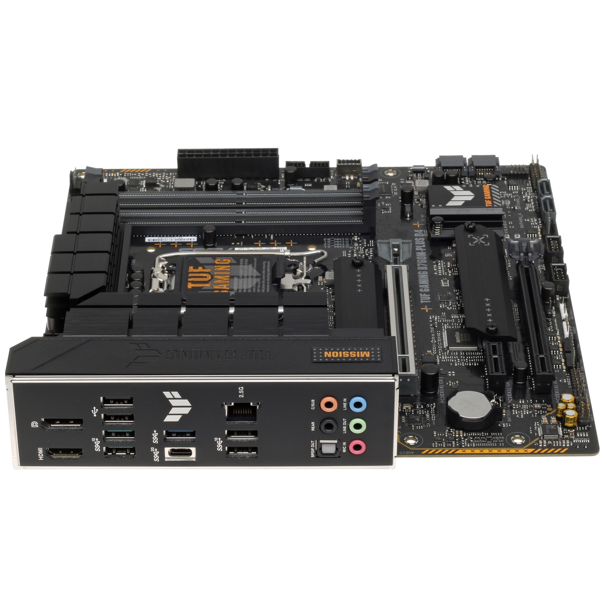 Материнская плата Asus TUF GAMING B760M-PLUS D4 Soc-1700 Intel B760 4xDDR4 mATX AC`97 8ch(7.1) 2.5Gg