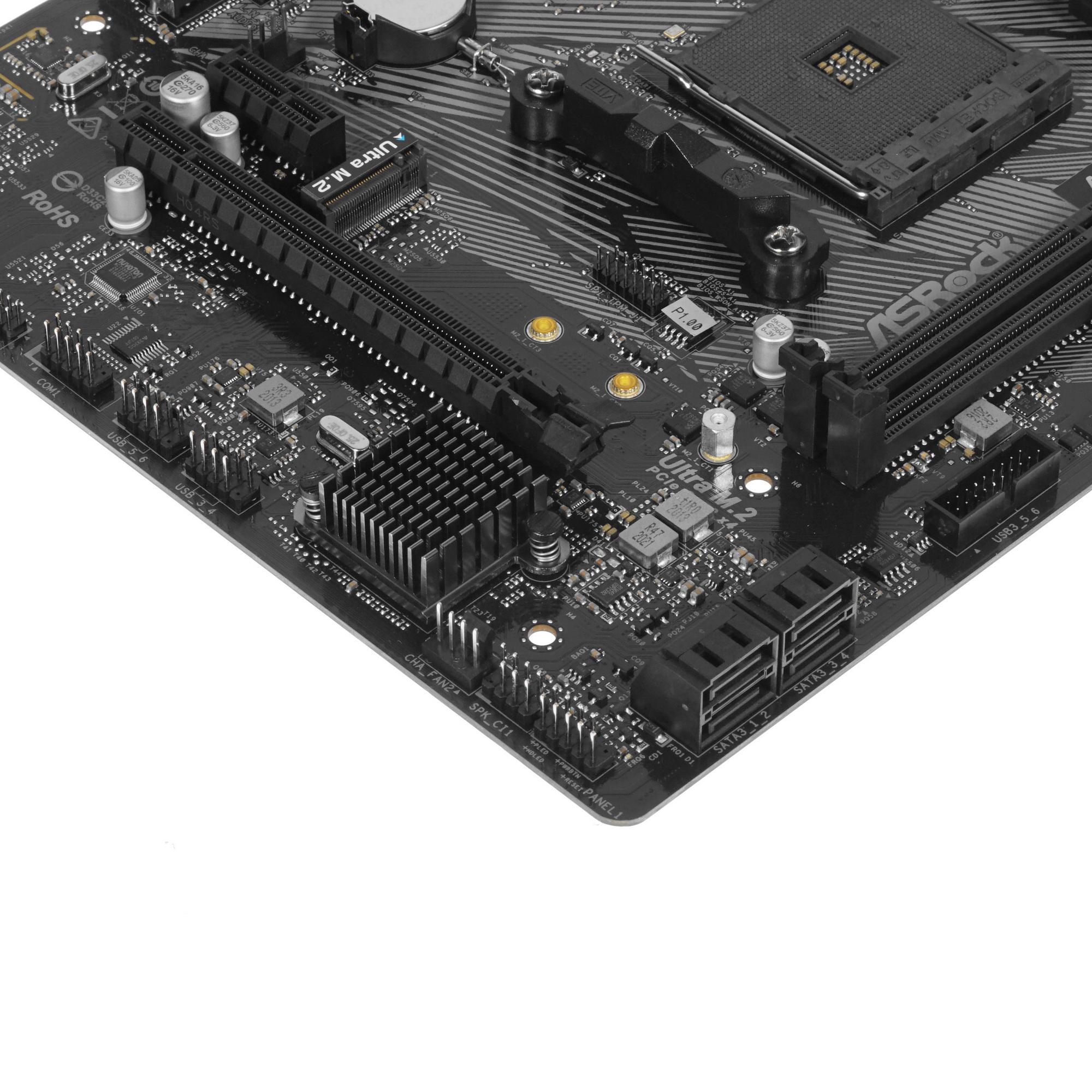 Материнская плата ASRock A520M-HVS, AM4, AMD A520, 2xDDR4, 4xSATA, 1xM.2, 1xPCIe 3.0 x16, 1xPCIe 3.0