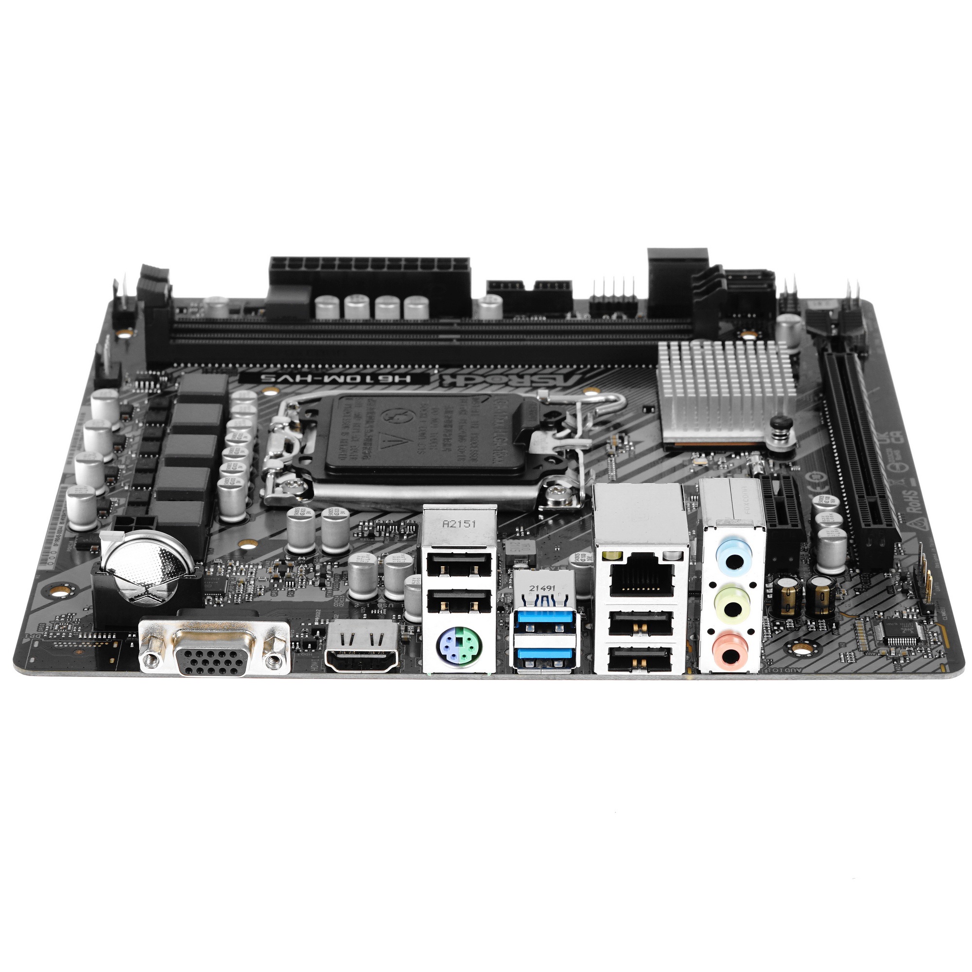 Материнская плата ASRock H610M-HVS, LGA 1700, Intel H610, 2xDDR4, 4xSATA, 1xPCIe 4.0 x16, 1xPCIe x1,