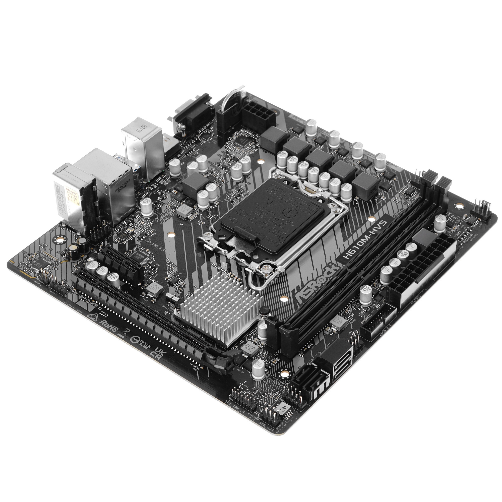 Материнская плата ASRock H610M-HVS, LGA 1700, Intel H610, 2xDDR4, 4xSATA, 1xPCIe 4.0 x16, 1xPCIe x1,