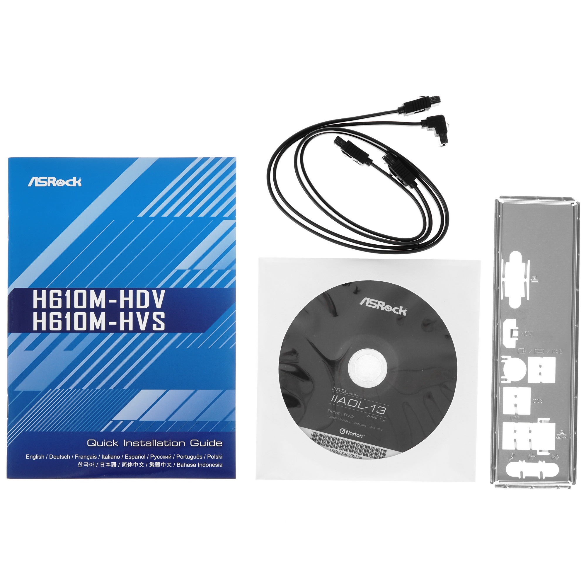 Материнская плата ASRock H610M-HVS, LGA 1700, Intel H610, 2xDDR4, 4xSATA, 1xPCIe 4.0 x16, 1xPCIe x1,