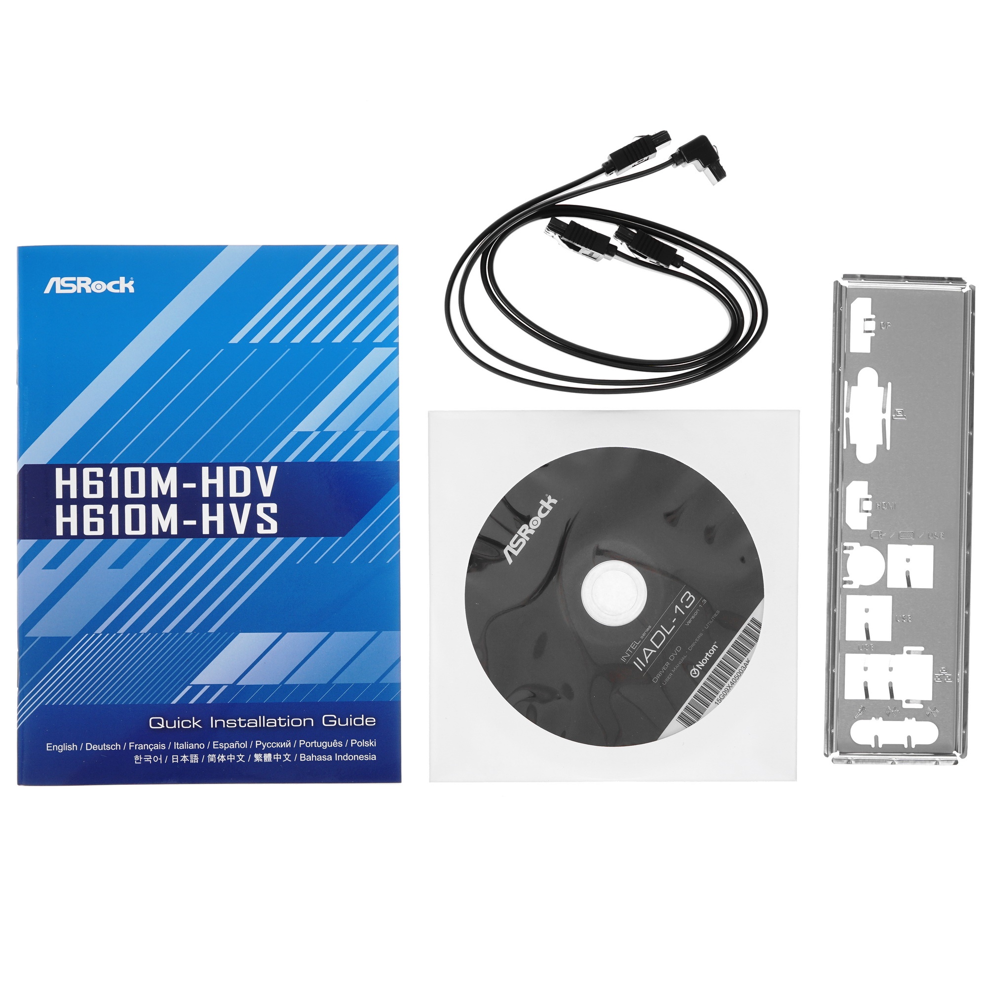 Материнская плата ASRock H610M-HDV, LGA 1700, Intel H610, 2xDDR4, 4xSATA, 1xPCIe 4.0 x16, 1xPCIe x1,