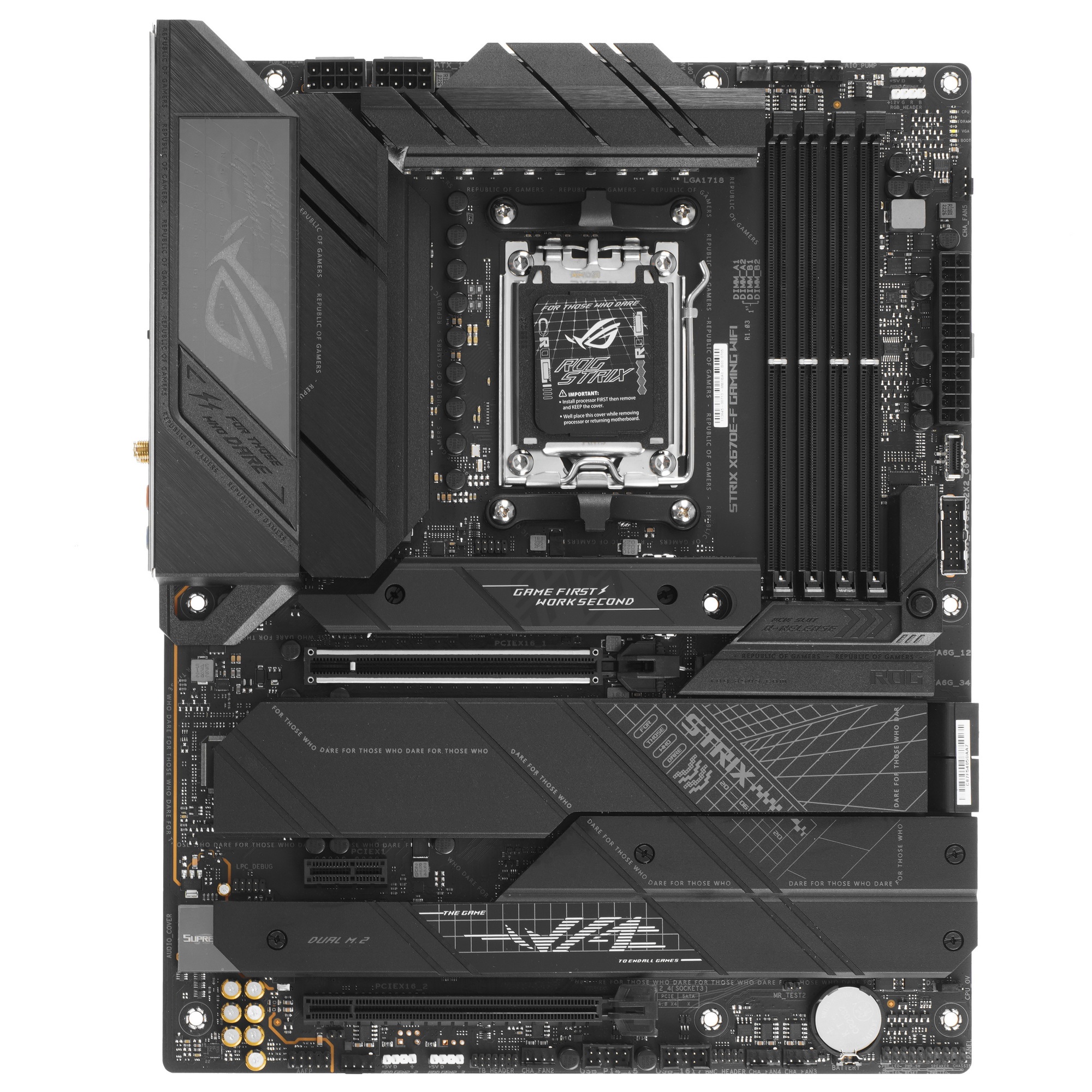 Материнская плата ASUS ROG STRIX X670E-F GAMING WIFI, AM5, AMD X670, 4xDDR5, 4xSATA, 4xM.2, 1xPCIe 5