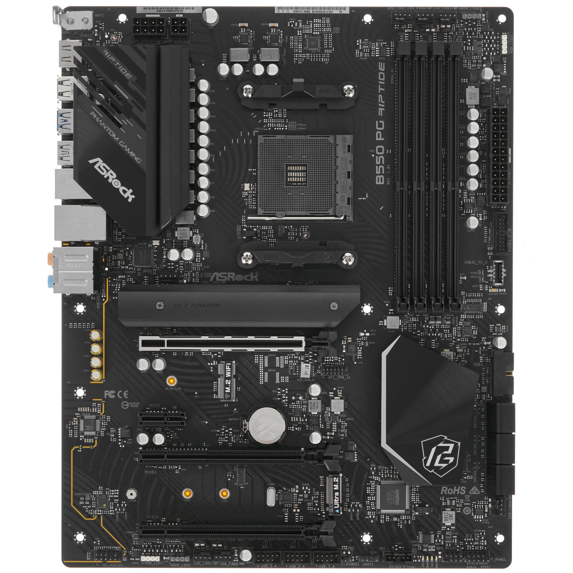 Материнская плата ASRock B550 PG RIPTIDE,  AM4, AMD B550, 4xDDR4, 6xSATA, 2xM.2, 1xPCI-E 4.0 x16, 1x