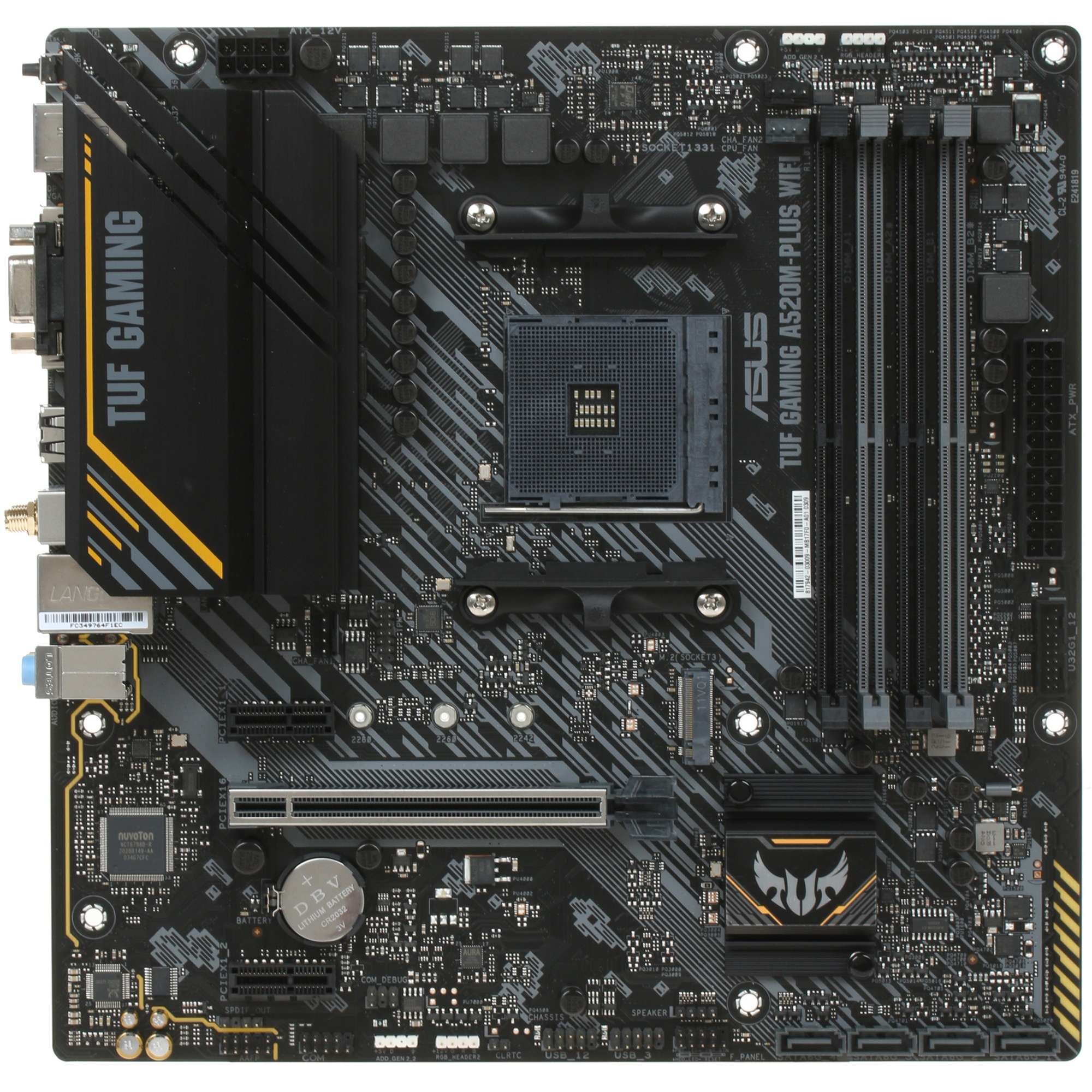 Материнская плата ASUS TUF GAMING A520M-PLUS WIFI, AM4, AMD A520, 4xDDR4, 4xSATA, 1xM.2, 1xPCIe 3.0