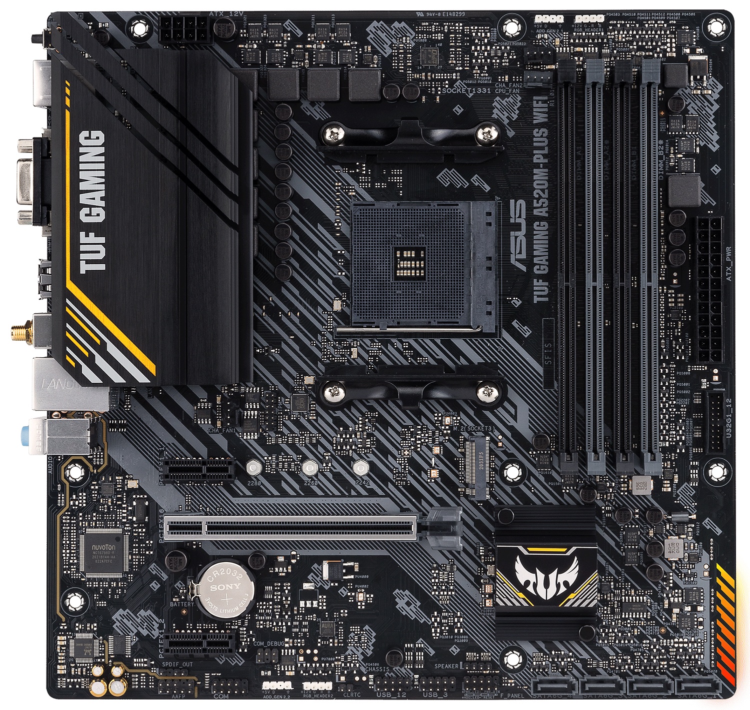 Материнская плата ASUS TUF GAMING A520M-PLUS WIFI, AM4, AMD A520, 4xDDR4, 4xSATA, 1xM.2, 1xPCIe 3.0