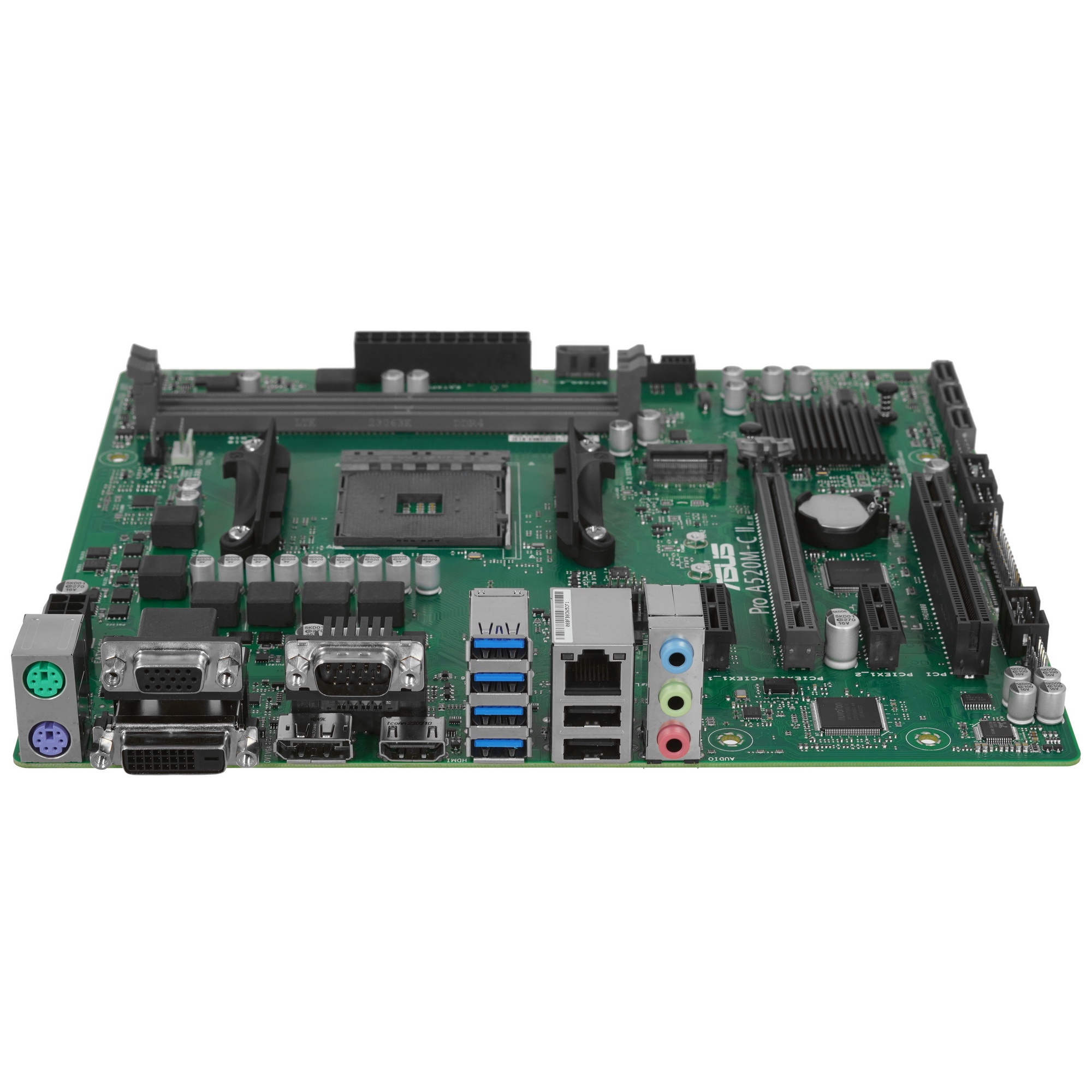 Материнская плата ASUS Pro A520M-C II/CSM, AM4, AMD A520, 2xDDR4, 4xSATA, 1xM.2, 1xPCI-E 3.0 x16, 2x