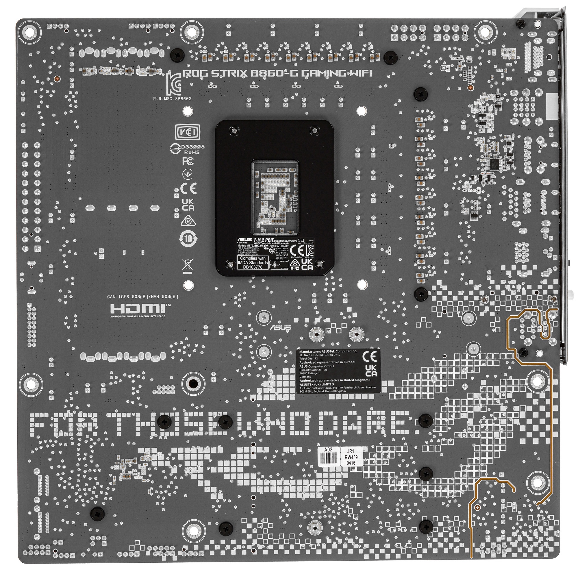 Материнская плата ASUS ROG STRIX B860-G GAMING WIFI, LGA 1851, Intel B860, 4xDDR5, 4xSATA, 4xM.2, 1x