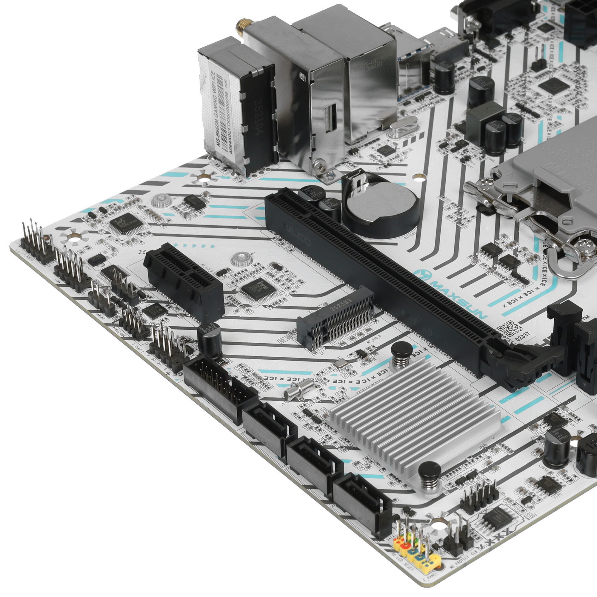Материнская плата Maxsun MS-B660M GAMING WIFI ICE (Socket 1700, mATX, 2*DDR4(64Gb), VGA/HDMI, 3*SATA