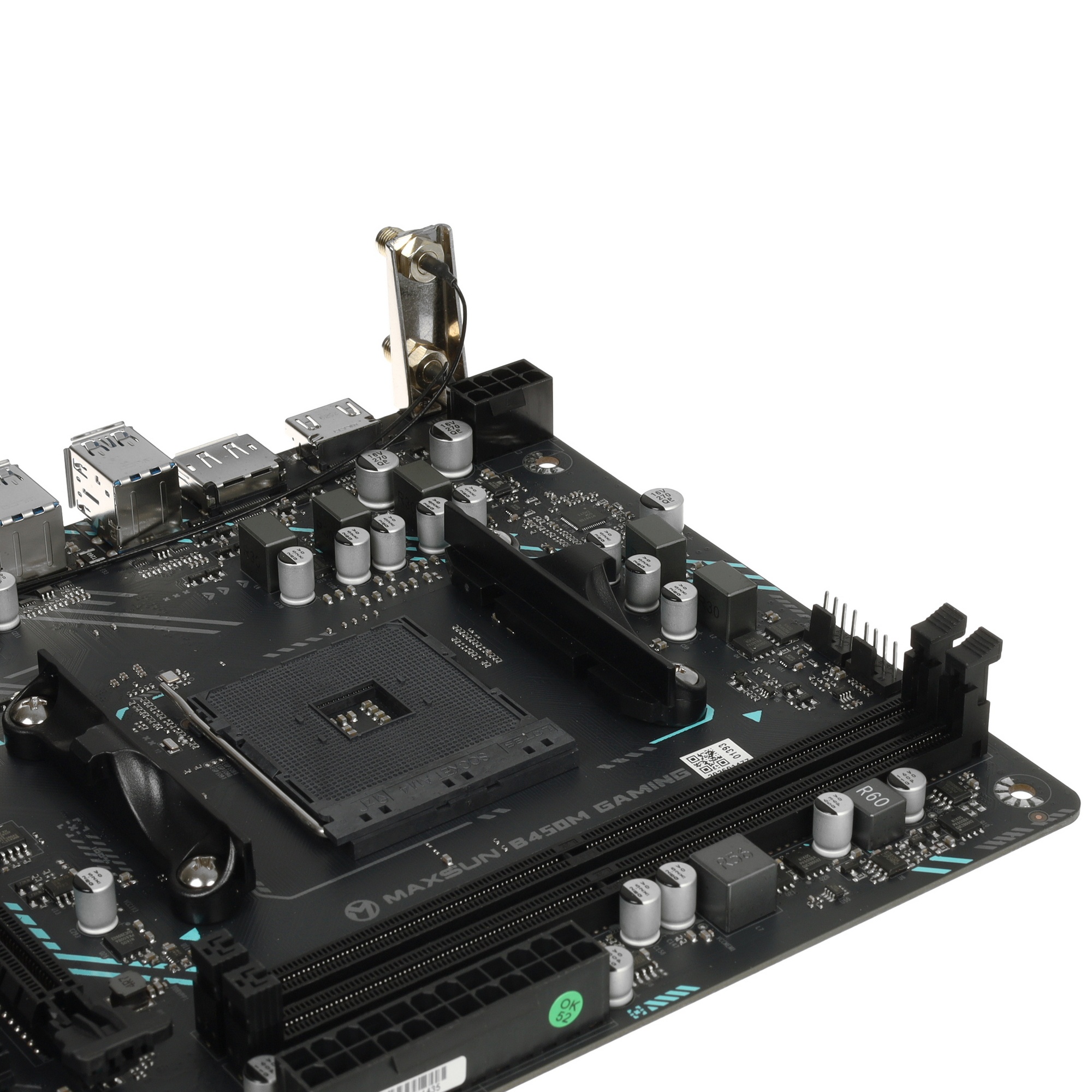 Материнская плата Maxsun MS-B450M GAMING WIFI (Socket  AM4, mATX, 2*DDR4 (64Gb), DP/HDMI, 2*SATA3, 1