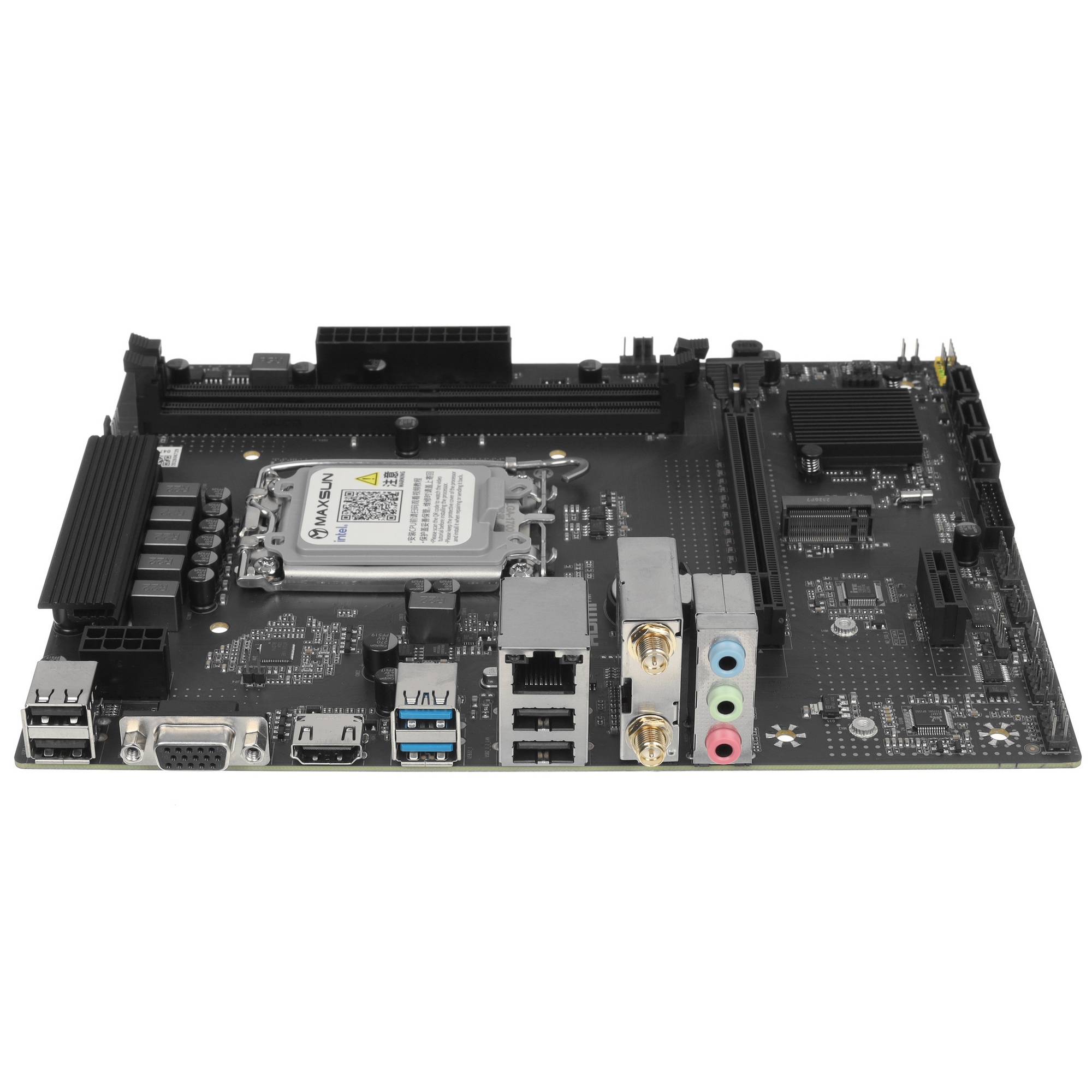Материнская плата Maxsun MS-Challenger B760M-F WIFI (Socket 1700, mATX, 2*DDR4(64Gb), VGA/HDMI, 3xSA