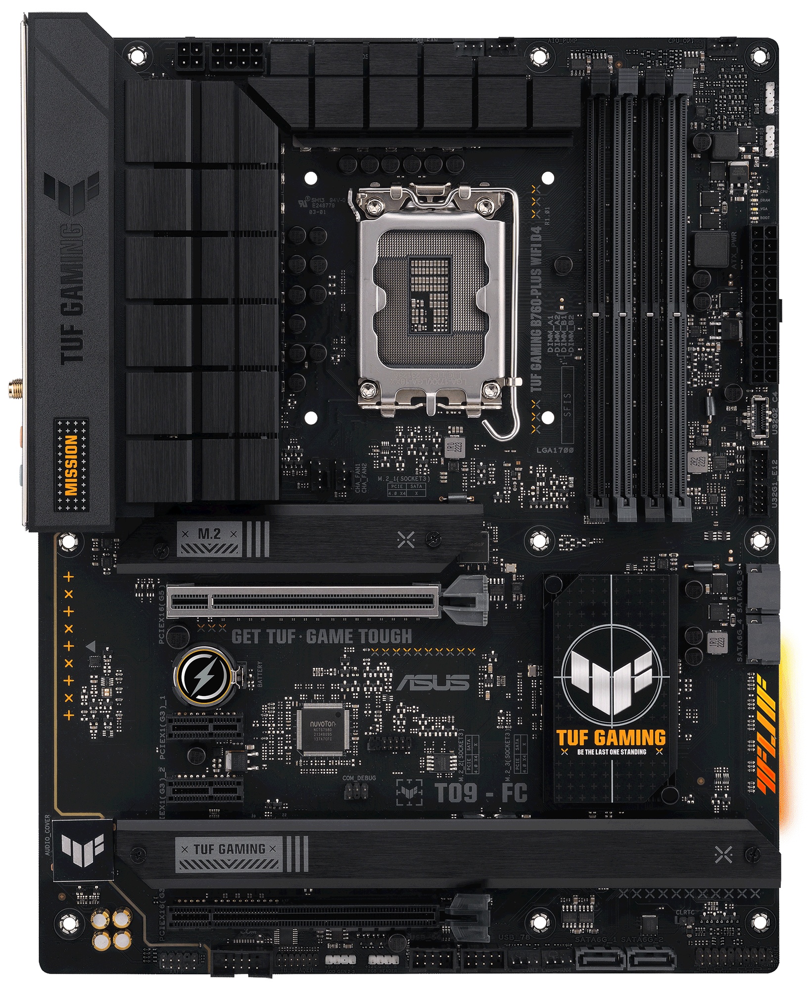 Материнская плата ASUS TUF GAMING B760-PLUS WIFI D4, LGA 1700, Intel B760, 4xDDR4, 4xSATA, 3xM.2, 1x