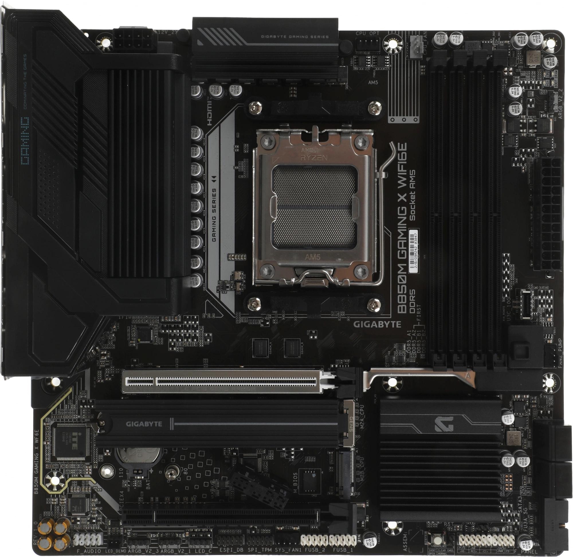 Материнская плата Gigabyte B850M GAMING X, AM5, AMD B850, 4xDDR5, 4xSATA, 2xM.2, 1xPCI-E 5.0 x16, 1x