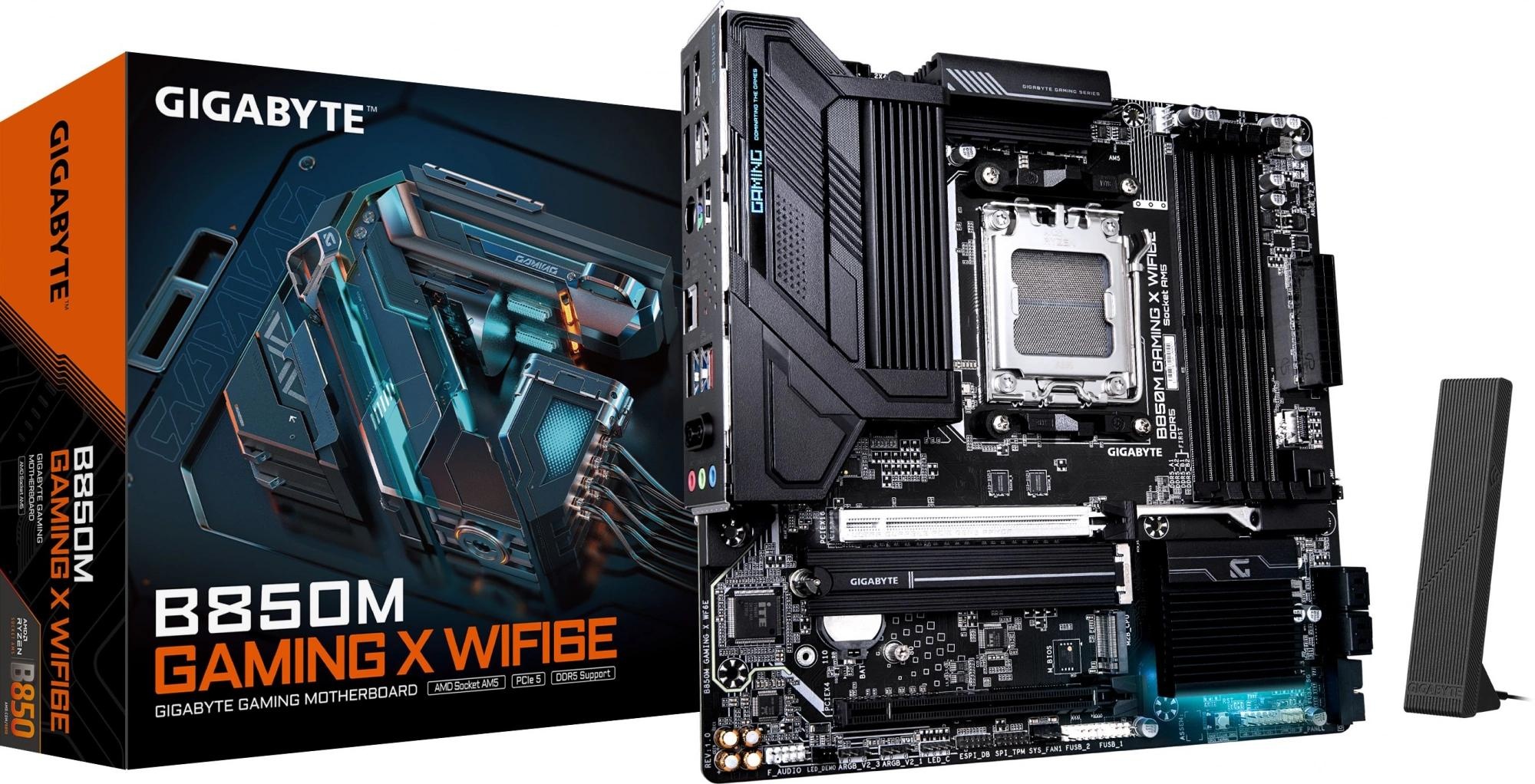 Материнская плата Gigabyte B850M GAMING X, AM5, AMD B850, 4xDDR5, 4xSATA, 2xM.2, 1xPCI-E 5.0 x16, 1x
