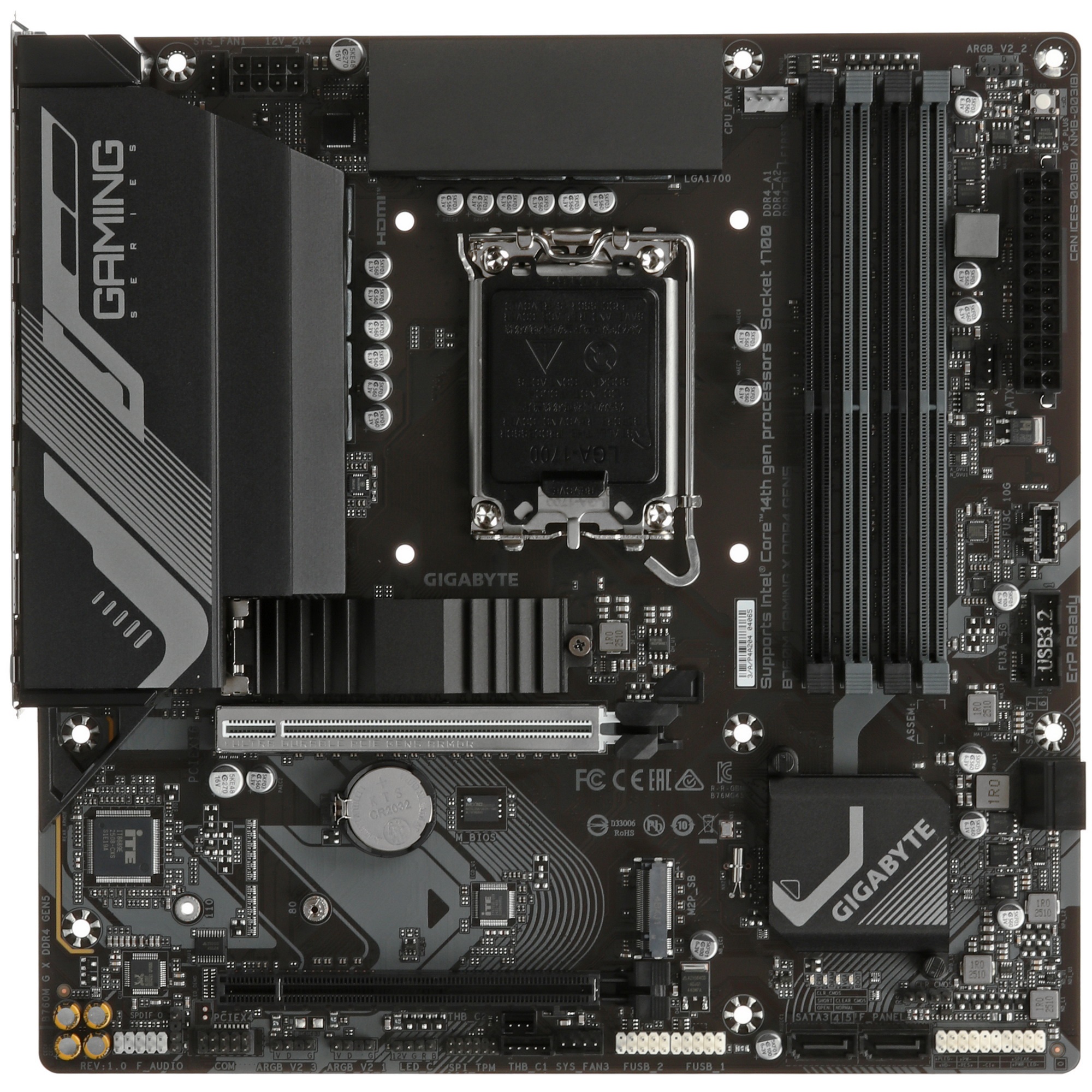 Материнская плата Gigabyte B760M GAMING X DDR4 GEN5 B760, LGA1700, 4xDDR4, 2*PCI-Ex16, 2*M.2, 1*Type
