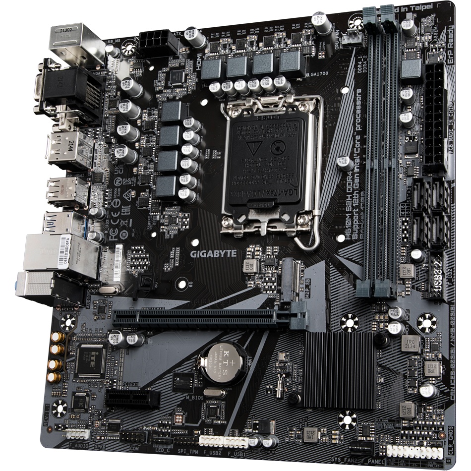 Материнская плата OEM H610M S2H DDR4, Socket 1700, Intel®H610, 2xDDR4-3200, D-SUB+DVI-D+HDMI+DP, 1xP