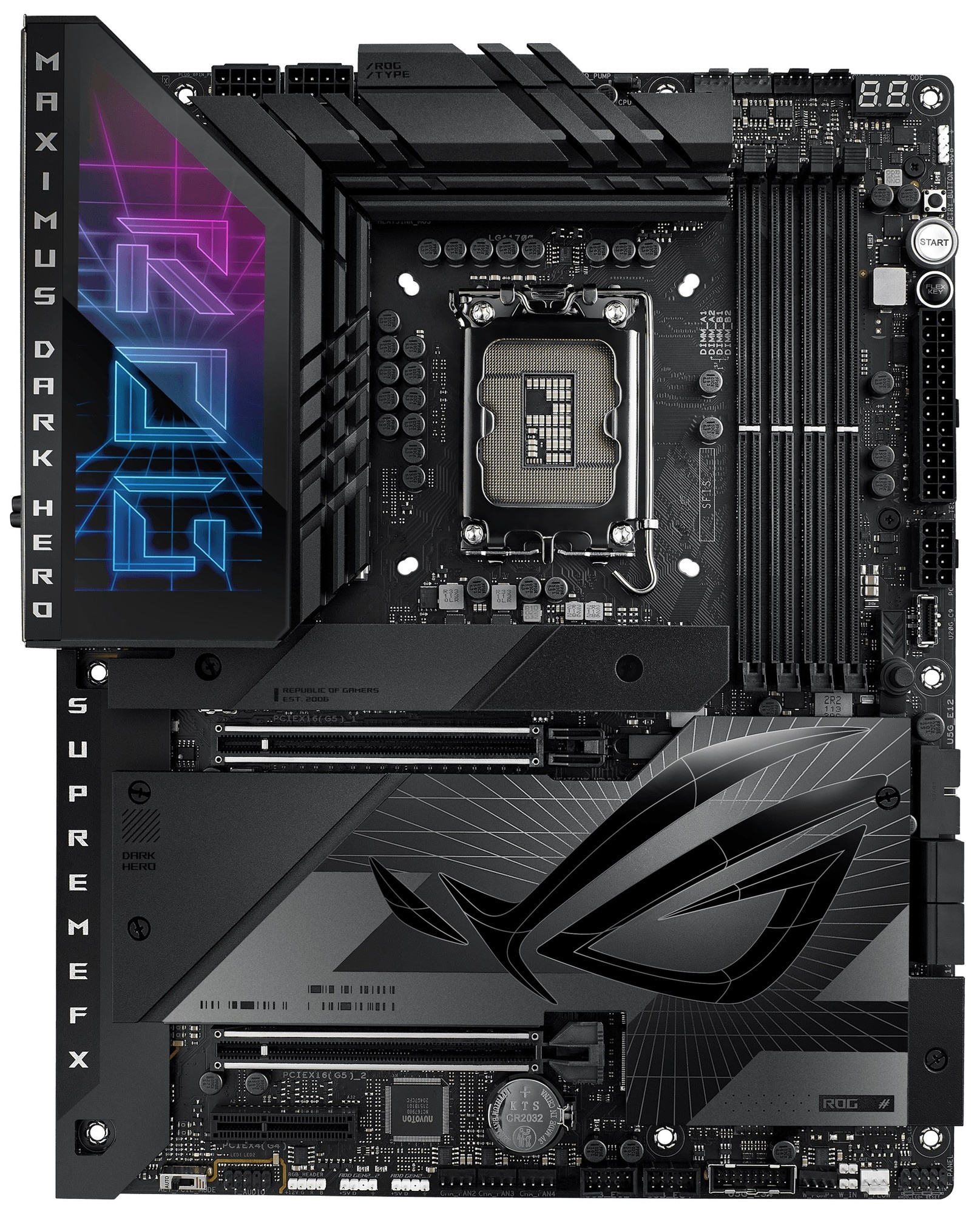 Материнская плата ASUS ROG MAXIMUS Z790 DARK HERO, LGA 1700, Intel Z790, 4xDDR5, 4xSATA, 5xM.2, 1xPC