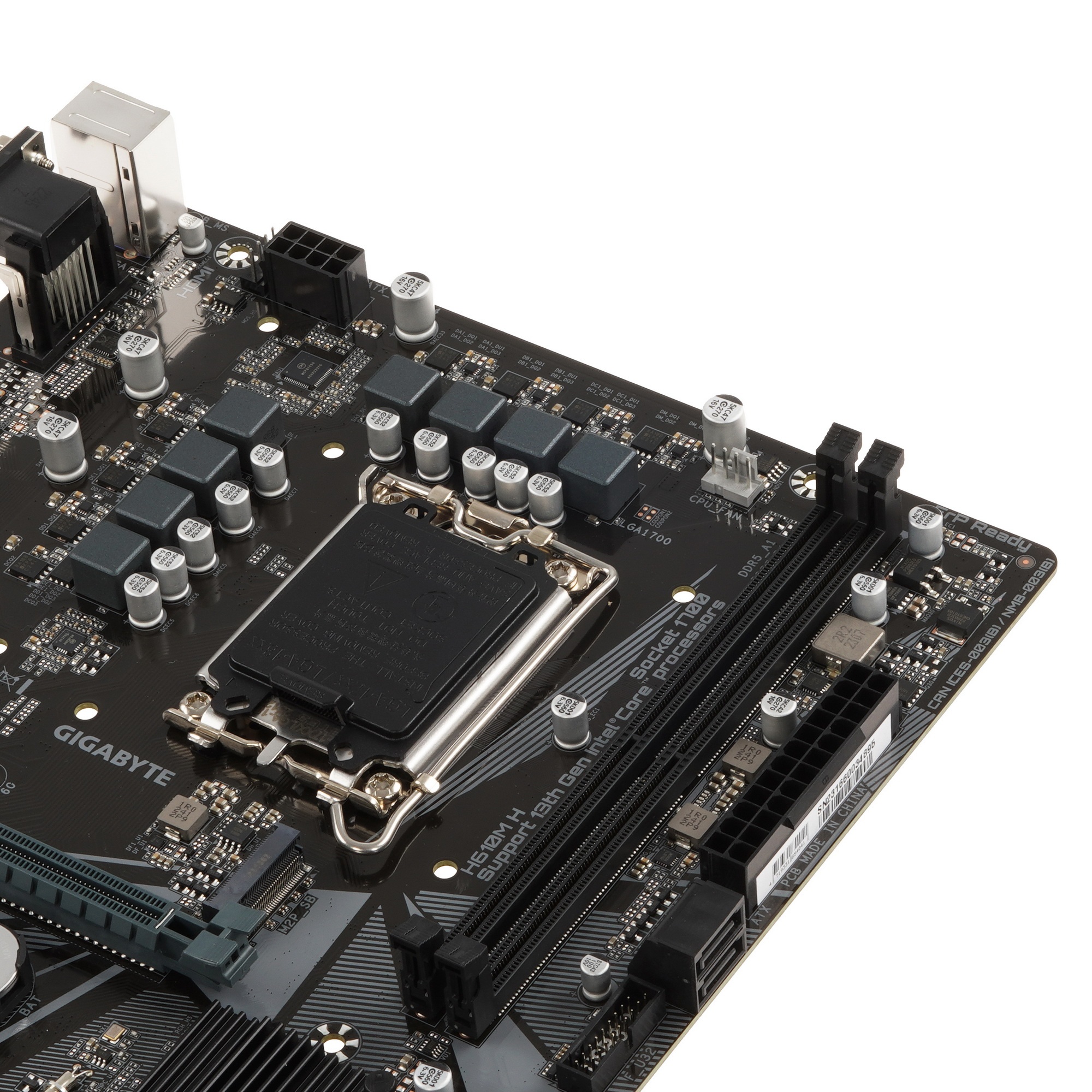 Материнская плата Gigabyte H610M H, LGA 1700, Intel H610, 2xDDR5, 4xSATA, 1xM.2, 1xPCIe 4.0 x16, 1xP