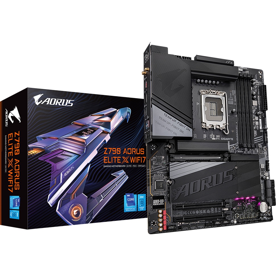 Материнская плата Gigabyte Z790 AORUS ELITE X WIFI7, LGA 1700, Intel Z790, 4xDDR5, 6xSATA, 4xM.2, 1x