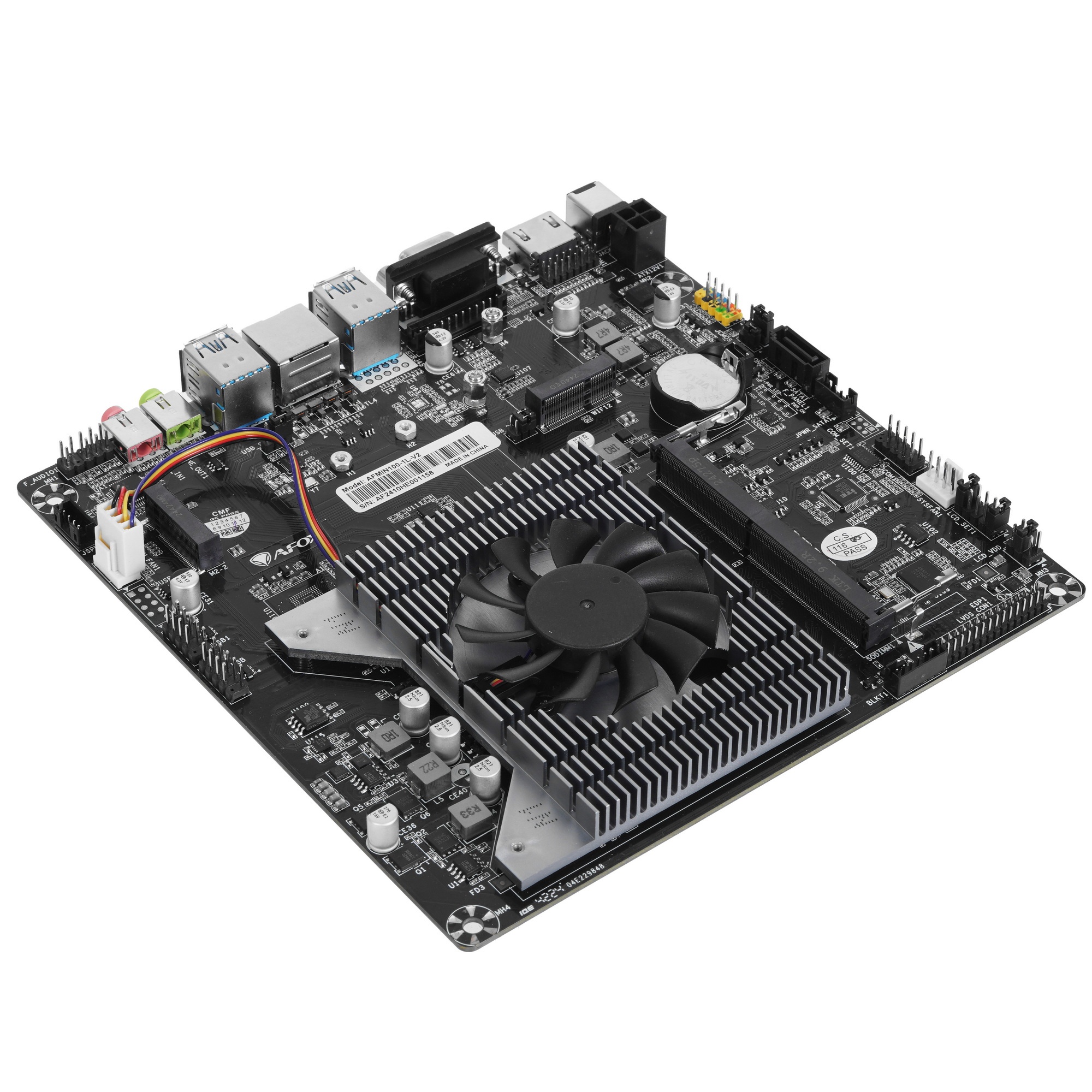 Материнская плата AFOX AFMIN100-1L-V2, Intel N100, SoC, 1xDDR4, 1xSATA, 1xM.2, 1xHDMI, 1xVGA, 1x 1Gb
