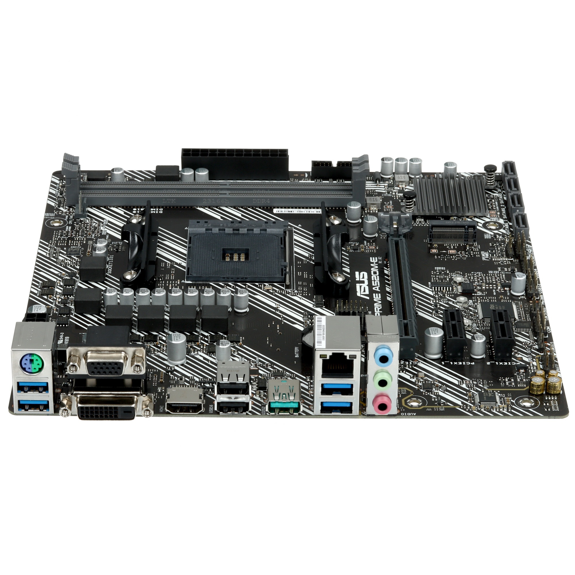 Материнская плата ASUS PRIME A520M-E/CSM, AM4, AMD A520, 2xDDR4, 4xSATA, 1xM.2, 1xPCIe 3.0 x16, 2xPC