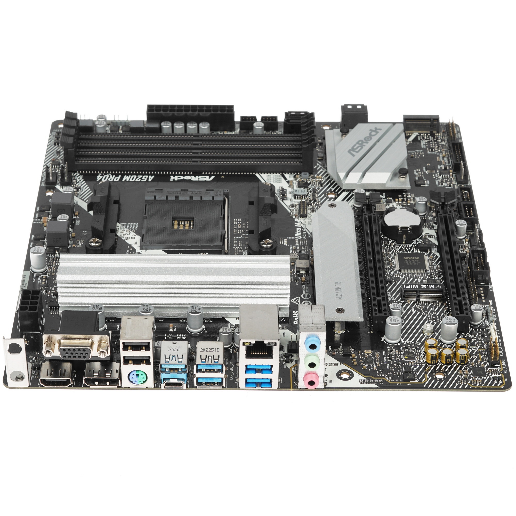 Материнская плата ASRock A520M Pro4, AM4, AMD A520, 4xDDR4, 4xSATA, 2xM.2, 1xPCI-E 3.0 x16, 1xPCI-E