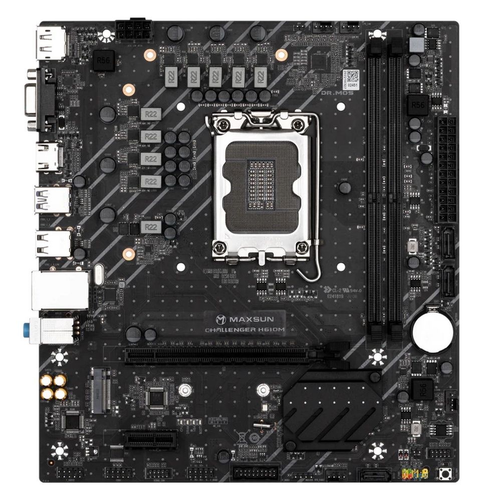 Материнская плата Maxsun Maxsun H610M, LGA 1700, Intel H610, 2xDDR4, 1xM.2, 3xSATA, 1xPCIe 4.0 x16,