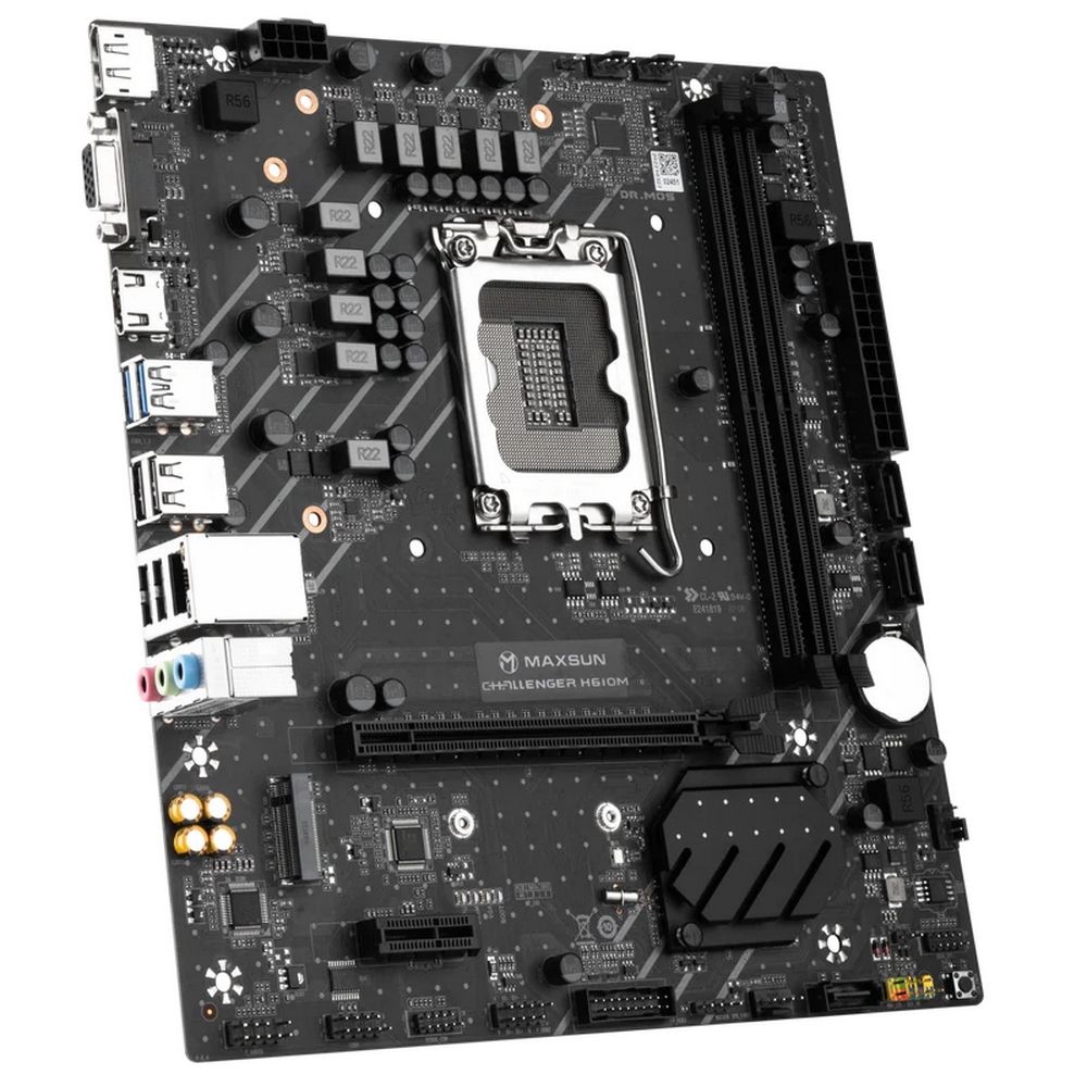Материнская плата Maxsun Maxsun H610M, LGA 1700, Intel H610, 2xDDR4, 1xM.2, 3xSATA, 1xPCIe 4.0 x16,