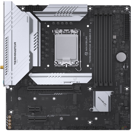 Материнская плата Maxsun Terminator B760M D5 WIFI, LGA 1700, Intel B760, 4xDDR5, 4xSATA, 3xM.2, 1xPC