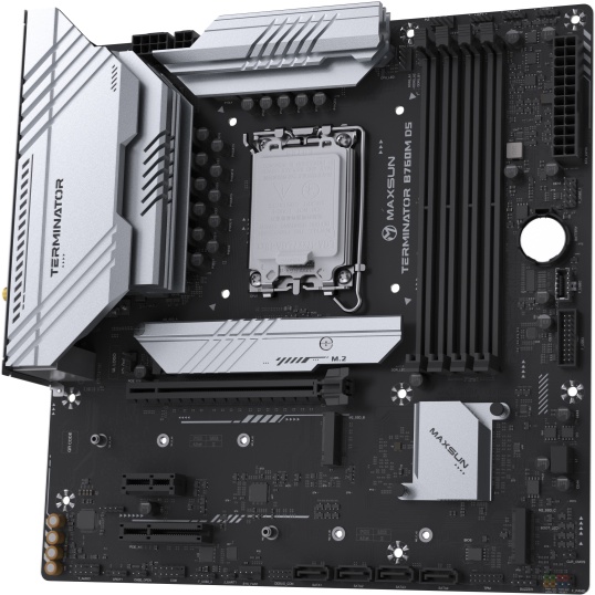 Материнская плата Maxsun Terminator B760M D5 WIFI, LGA 1700, Intel B760, 4xDDR5, 4xSATA, 3xM.2, 1xPC