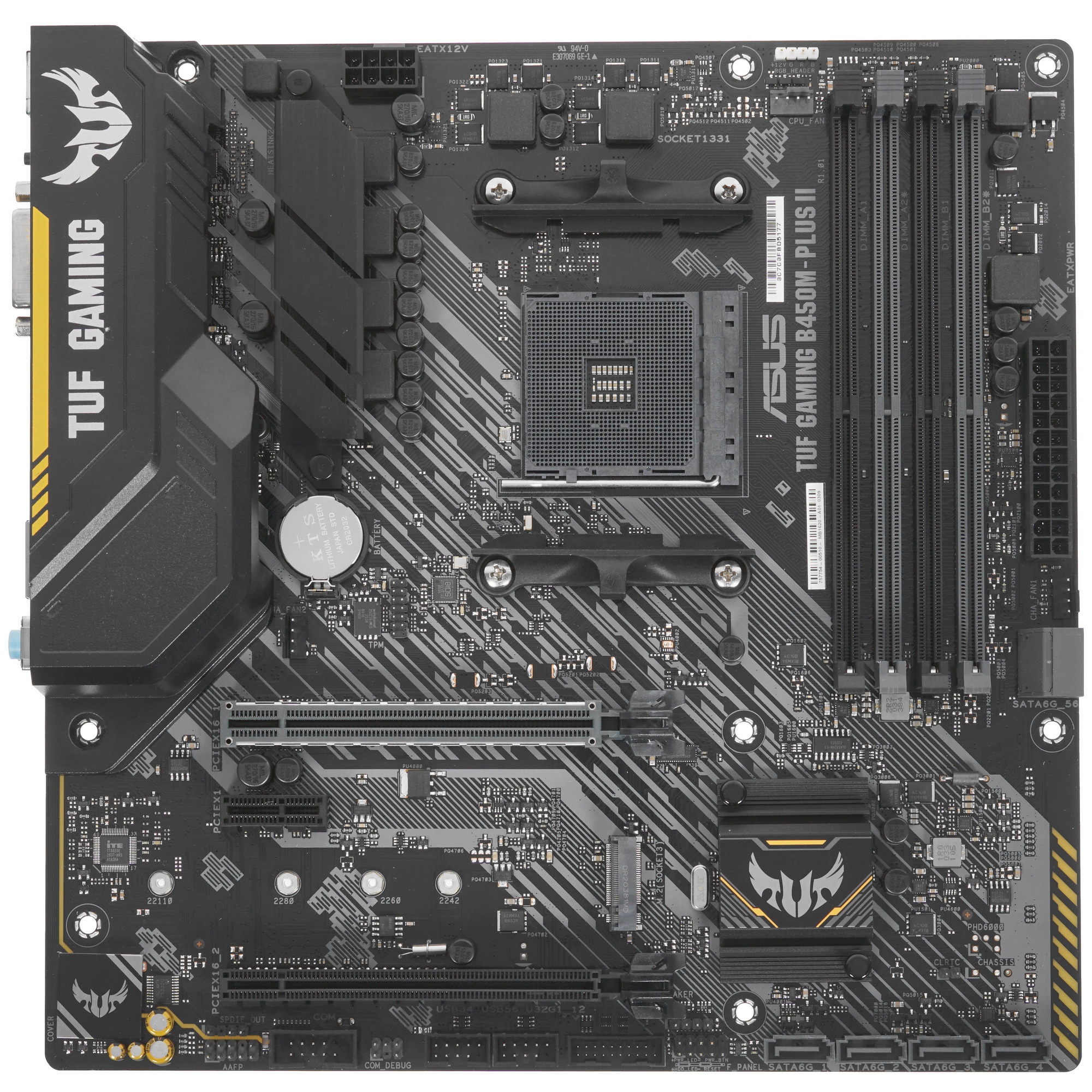 Материнская плата ASUS TUF GAMING B450M-PLUS II, AM4, AMD B450, 4xDDR4, 6xSATA, 1xM.2, 1xPCIe 3.0 x1