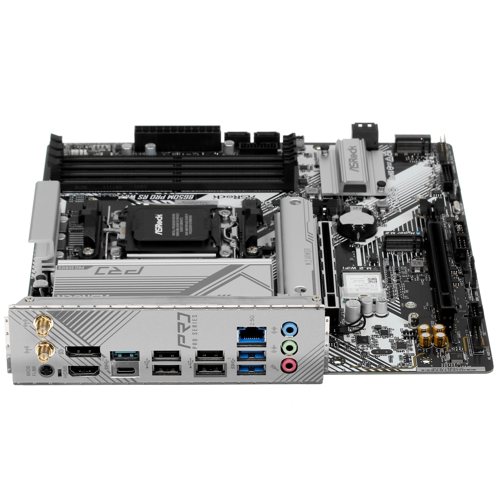Материнская плата ASRock B650M PRO RS WIFI, Socket AM5, AMD B650, 4xDDR5-5200, HDMI+DP, 2xPCI-Ex16,
