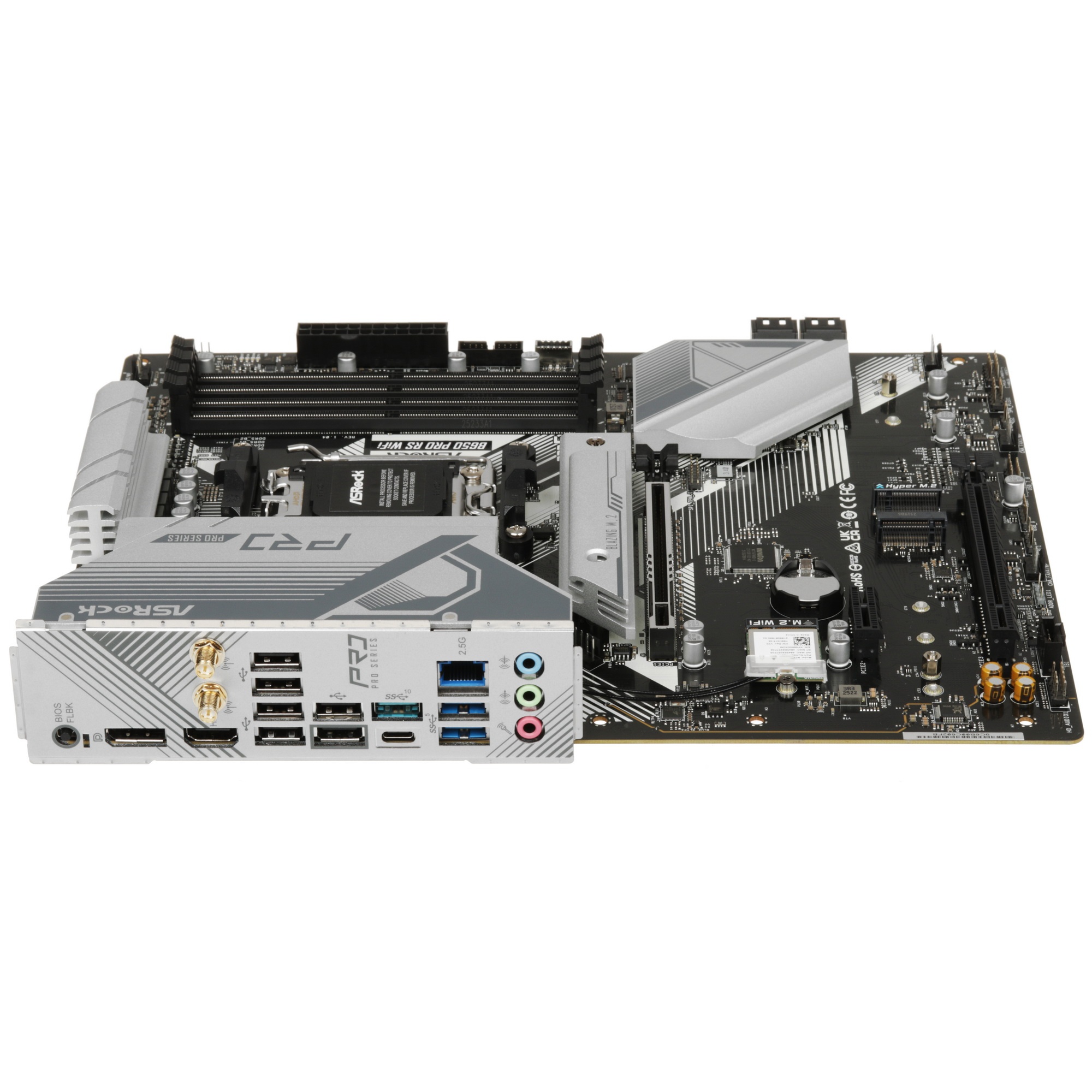 Материнская плата ASROCK B650 PRO RS WIFI, AM5, B650, 4*DDR5, 4*SATA, 3*M.2, 3*USB 3.2, 6*USB 2.0, T
