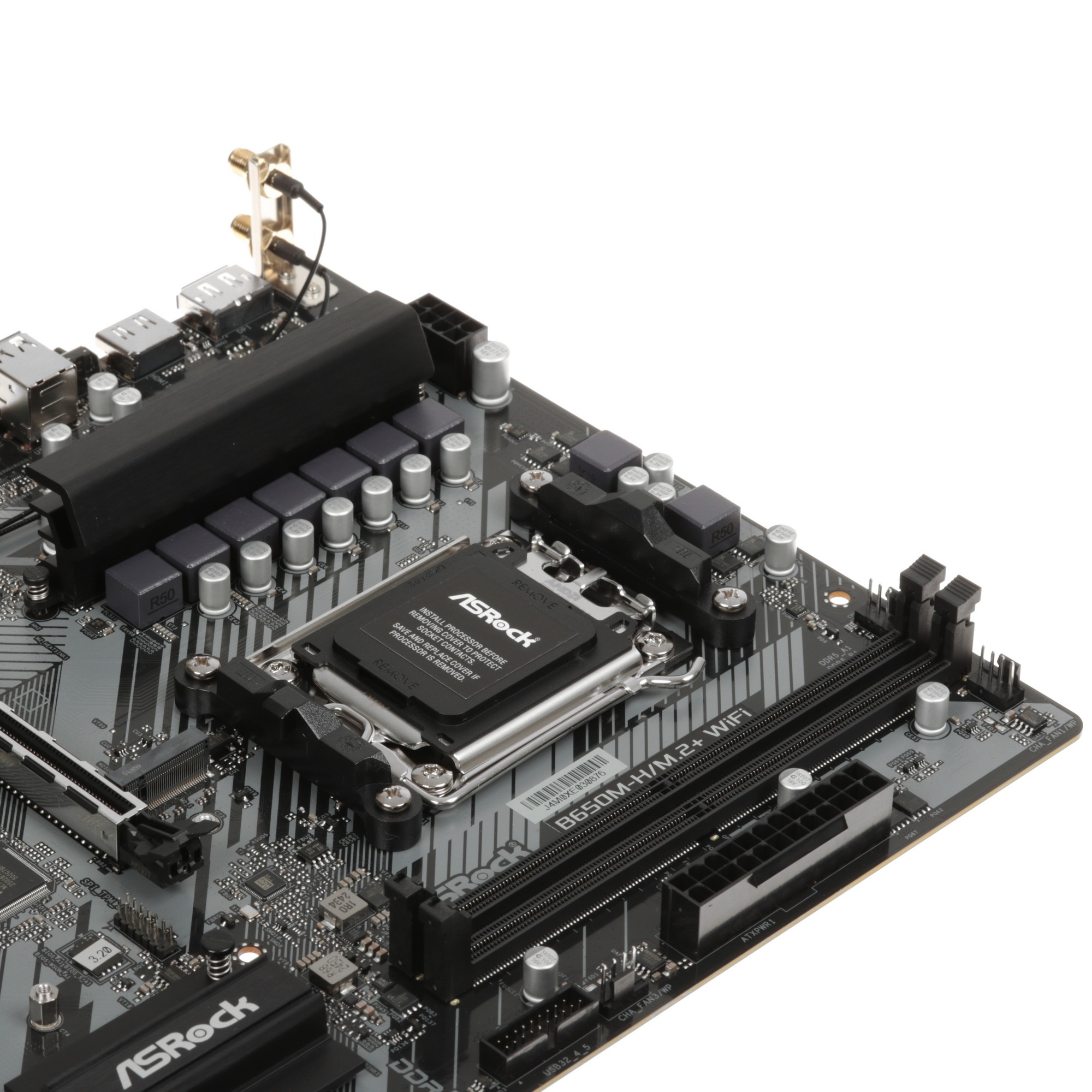 Материнская плата ASROCK B650M-H/M.2+WIFI, AM5, B650, 2*DDR5, 4*SATA, 2*M.2, 3*USB 3.2, 2*USB 2.0, T
