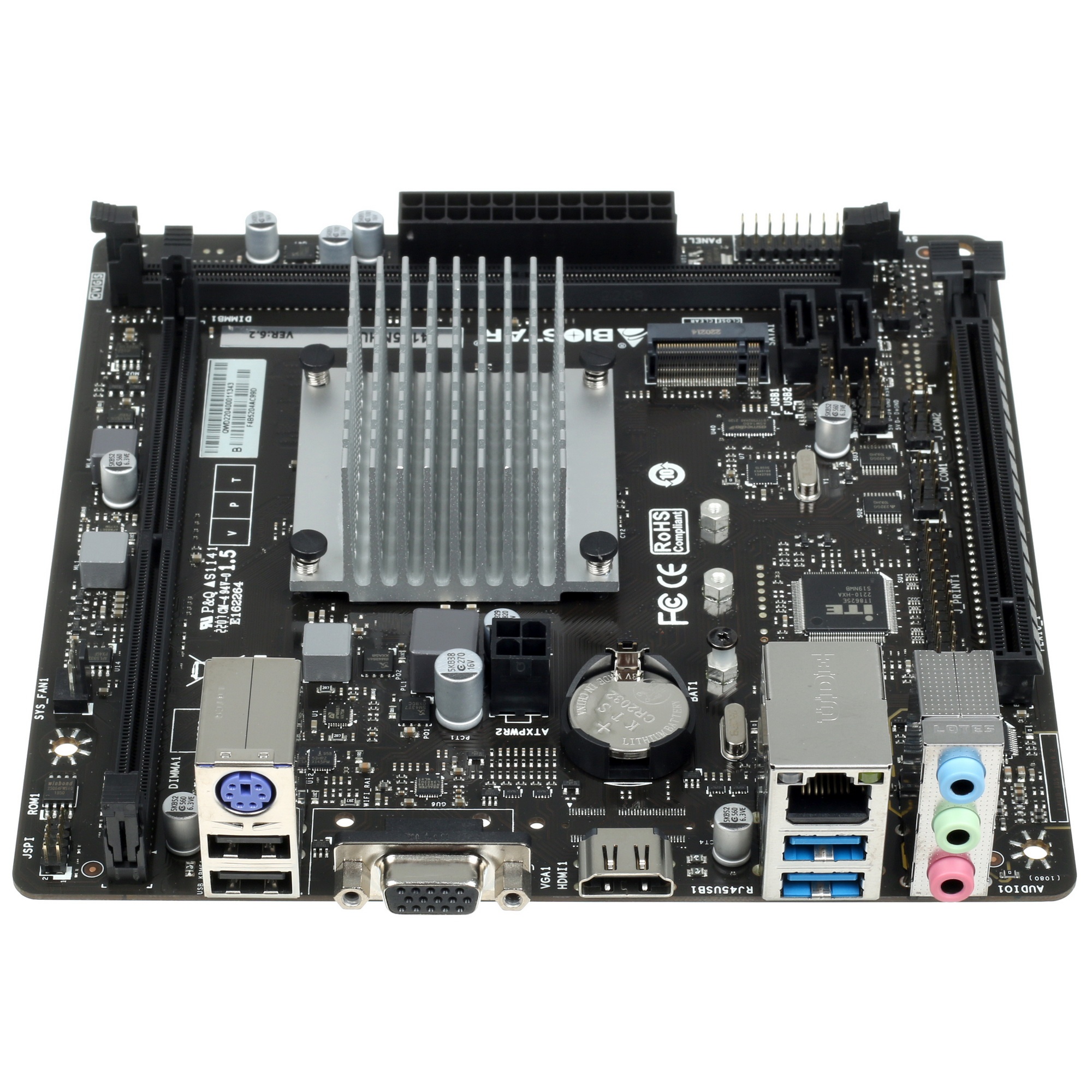 Материнская плата Biostar J4125NHU, BGA1090, Intel SoC, 2xDDR4, 2xSATA, 1xM.2 (PCIe 2.0 x2), 1xPCIe
