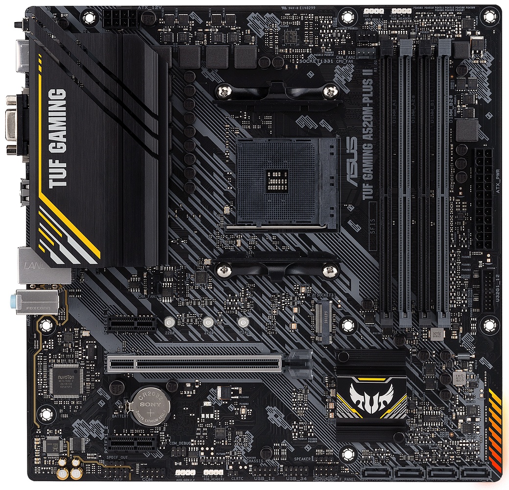 Материнская плата ASUS TUF GAMING A520M-PLUS II, AM4, AMD A520, 4xDDR4, 4xSATA, 1xM.2, 1xPCI-E 3.0 x