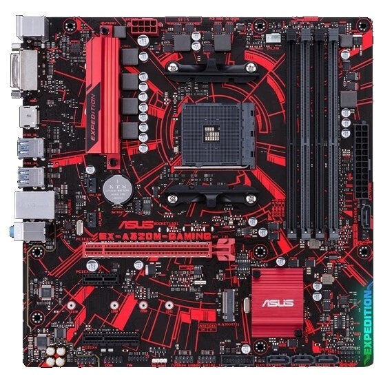 Материнская плата ASUS AM4 A320 EX-A320M-GAMING, AM4, AMD A320, 2xDDR4, 4xSATA, 1xPCIe 3.0 x4, 1xDVI