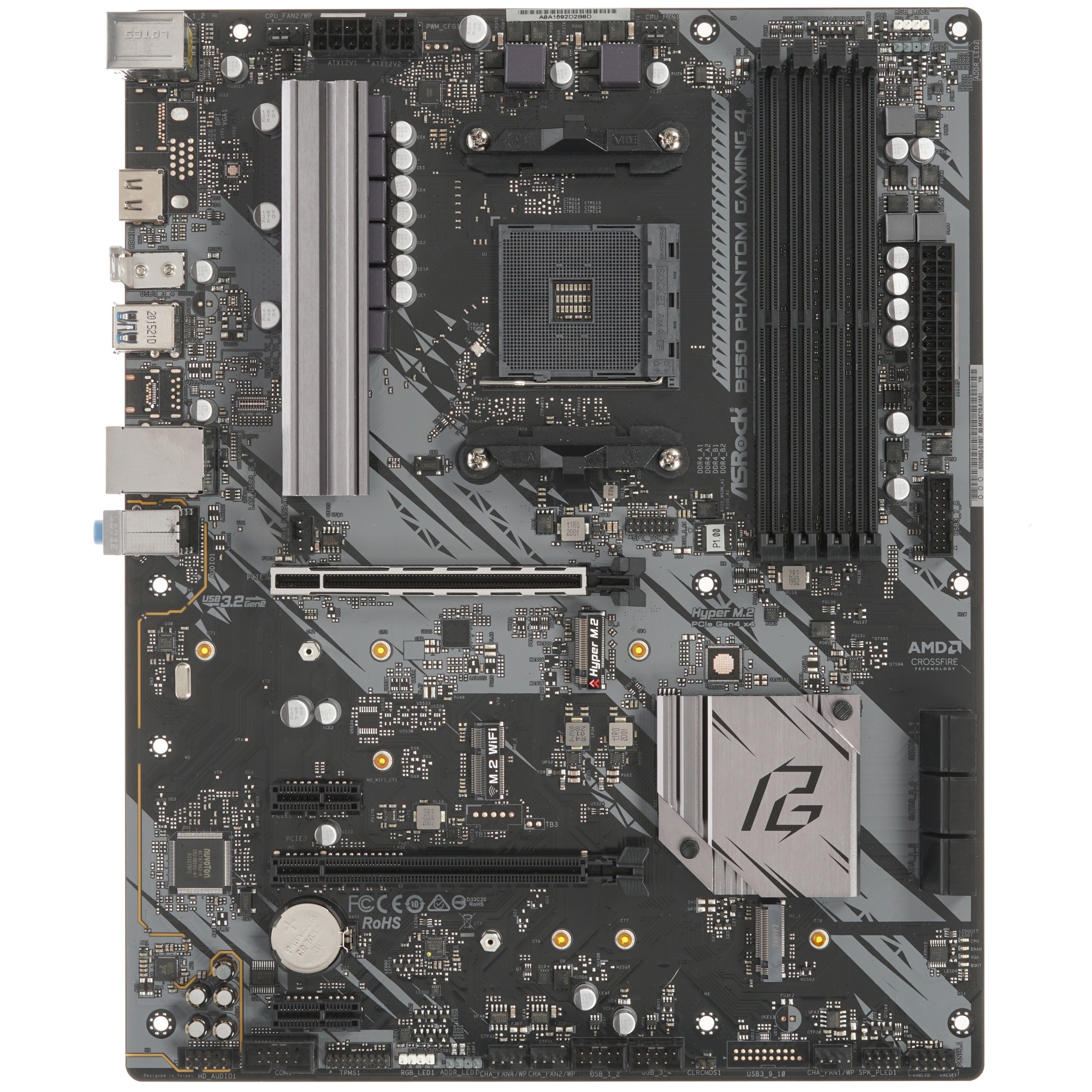 Материнская плата ASRock B550 Phantom Gaming 4, AM4, AMD B550, 4xDDR4, 6xSATA, 2xM.2, 1xPCI-E 3.0 x1