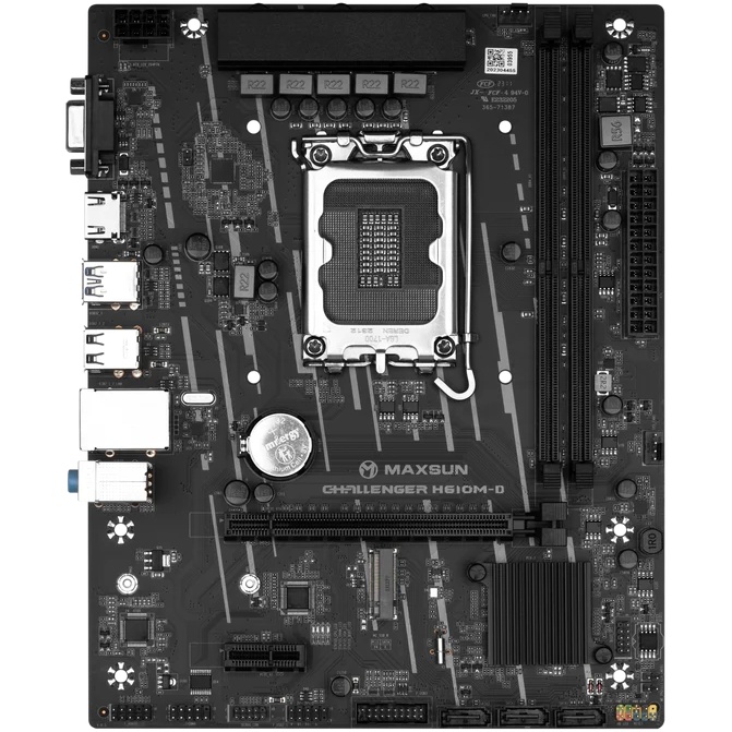 Материнская плата Maxsun MS-Challenger H610M-D, LGA 1700, Intel H610, 2xDDR4, 3xSATA, 1xM.2, 1xPCIe