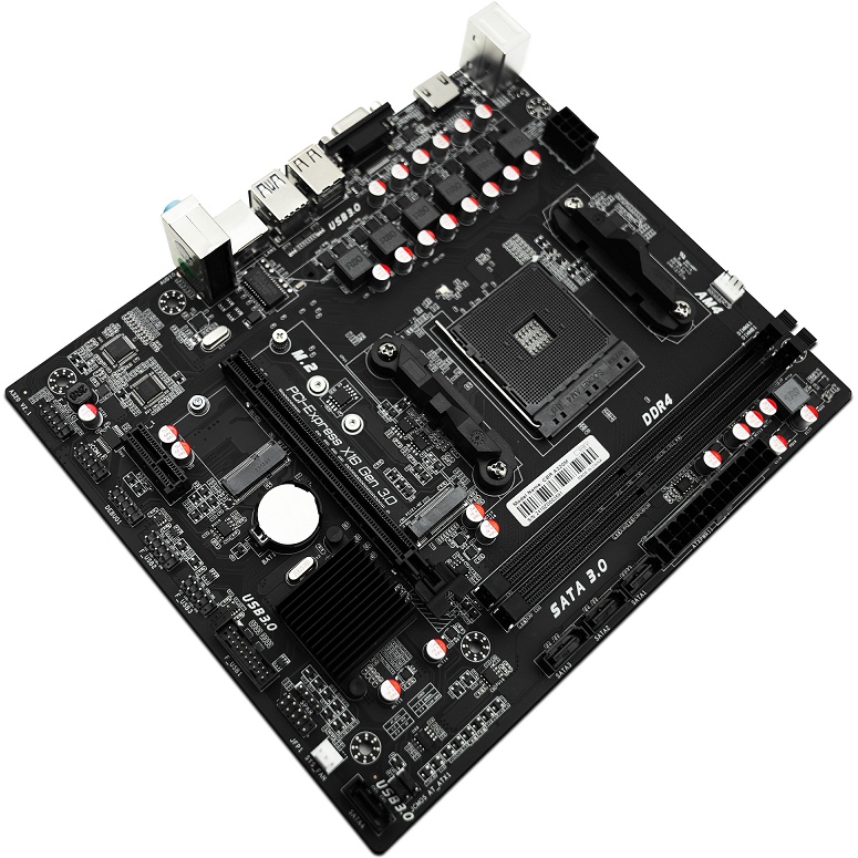 Материнская плата CBR A320M, AM4, AMD A320, 2xDDR4, 4xSATA, 1xM.2, 1xPCIe 3.0 x16, 1xPCIe x1, 1xHDMI