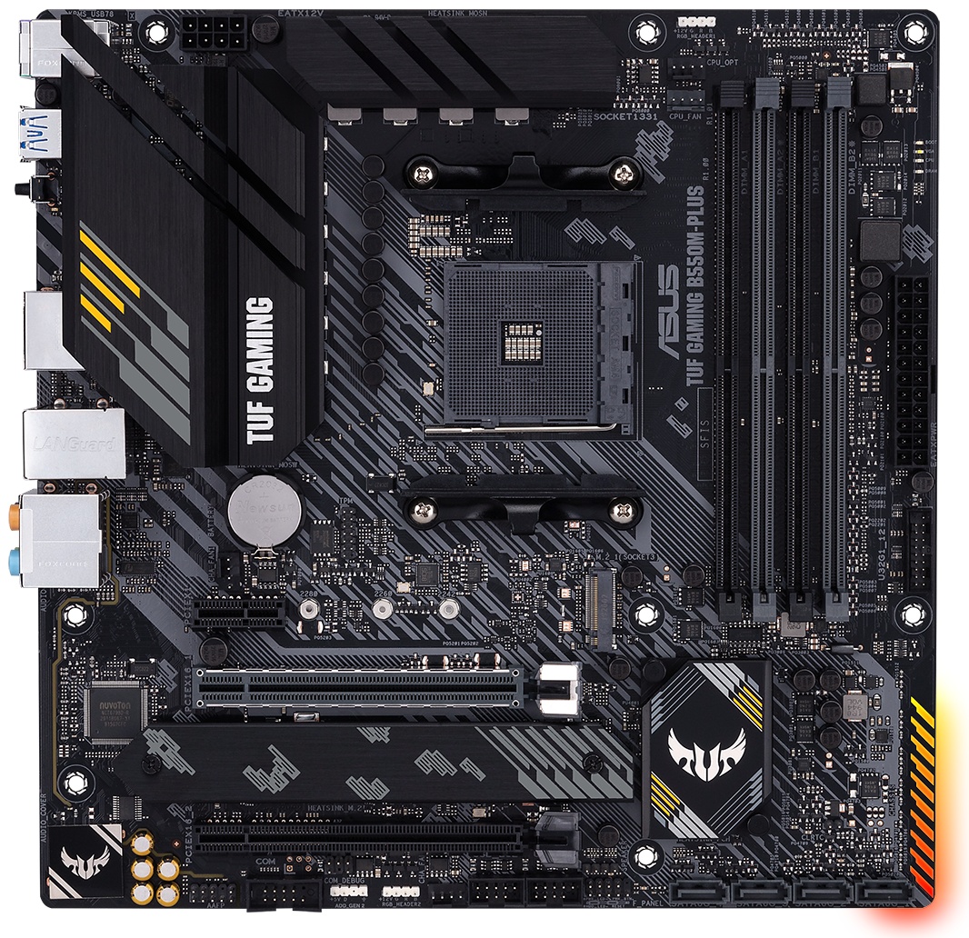 Материнская плата ASUS TUF GAMING B550M-PLUS, AM4, AMD B550, 4xDDR4, 4xSATA, 2xM.2, 1xPCIe 4.0 x16,
