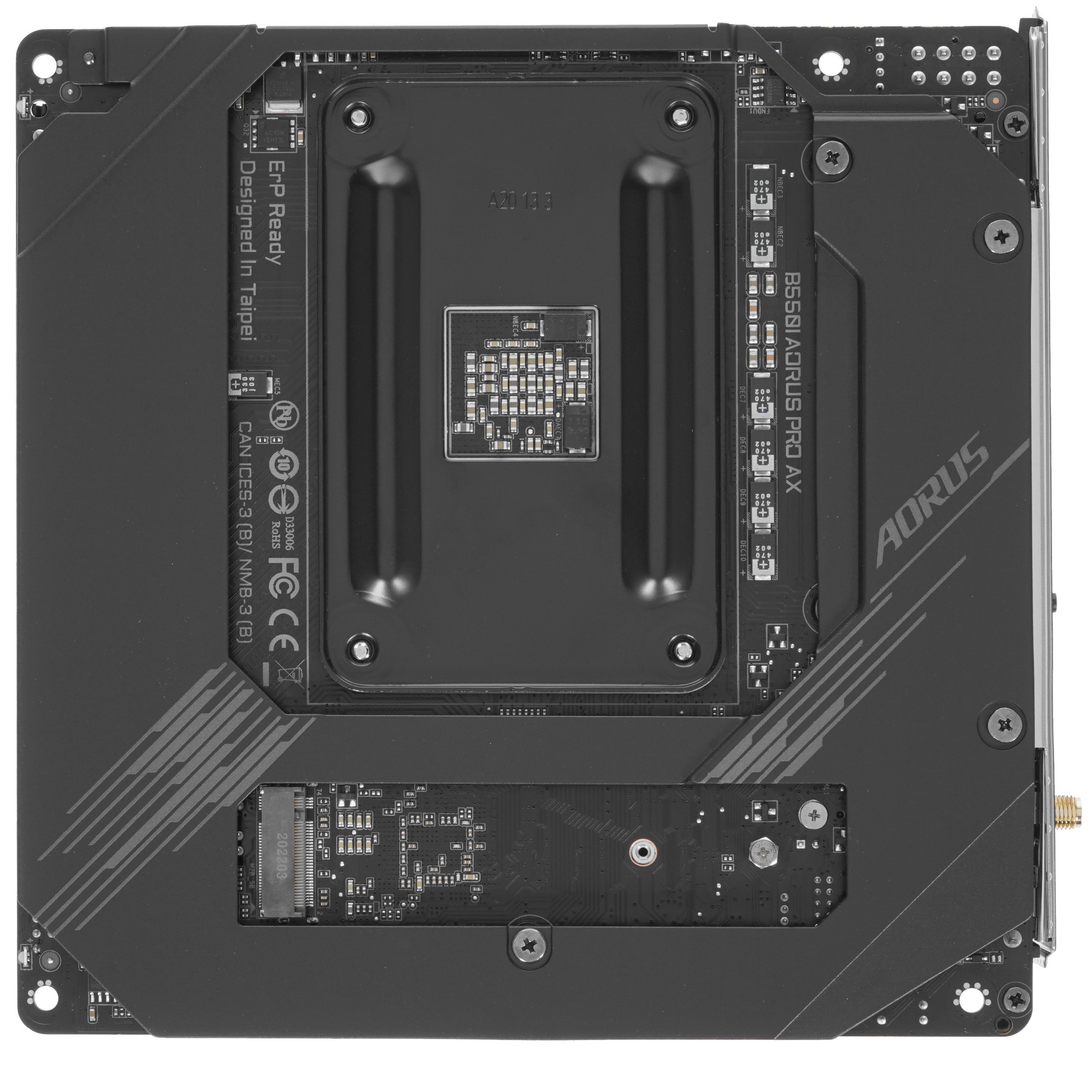 Материнская плата Gigabyte B550I AORUS PRO AX, AM4, AMD B550, 2xDDR4, 4xSATA, 2xM.2, 1xPCIe 4.0 x16,