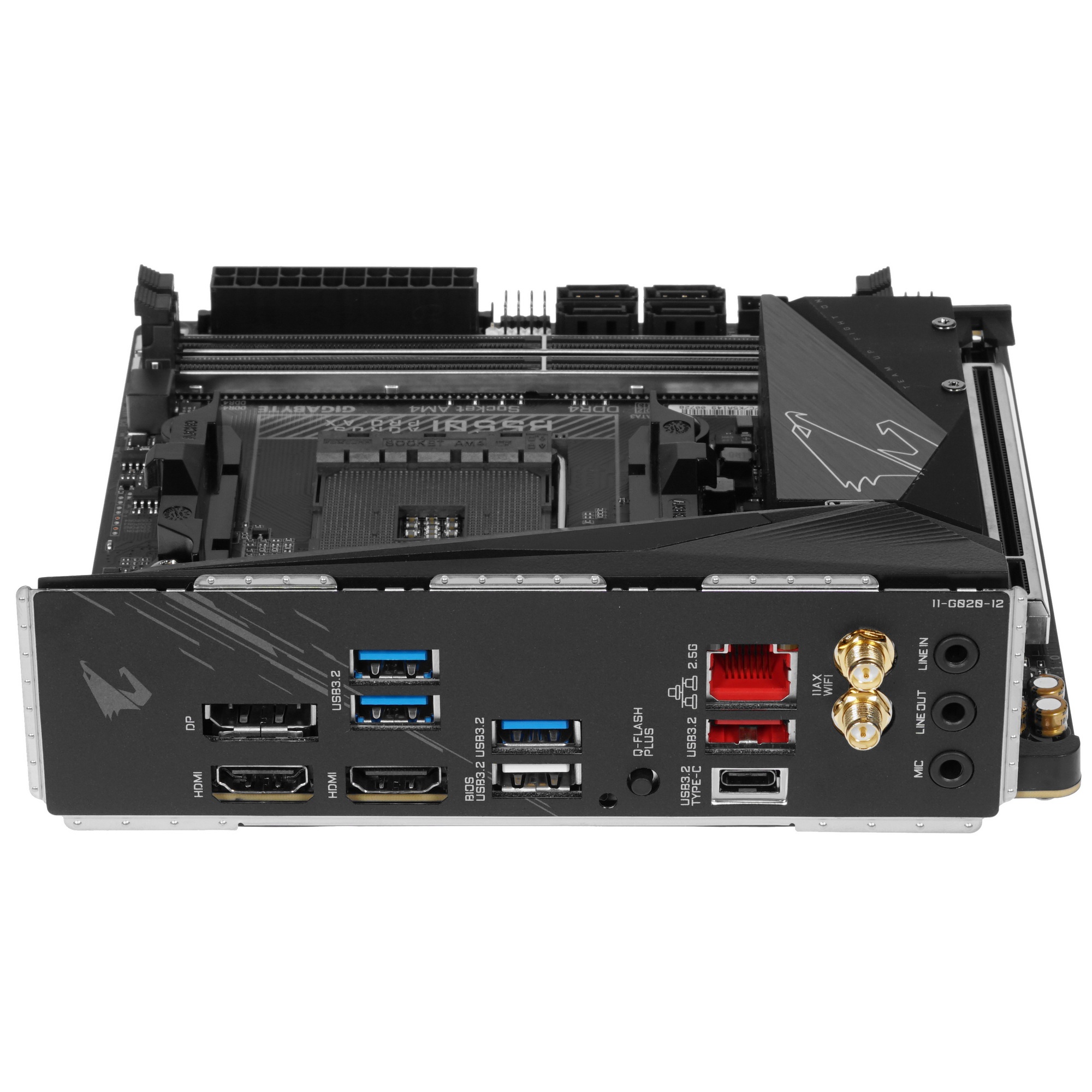Материнская плата Gigabyte B550I AORUS PRO AX, AM4, AMD B550, 2xDDR4, 4xSATA, 2xM.2, 1xPCIe 4.0 x16,